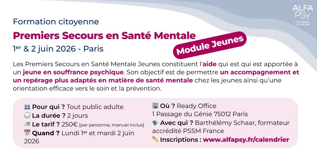 Premiers Secours en Santé Mentale Module Jeunes