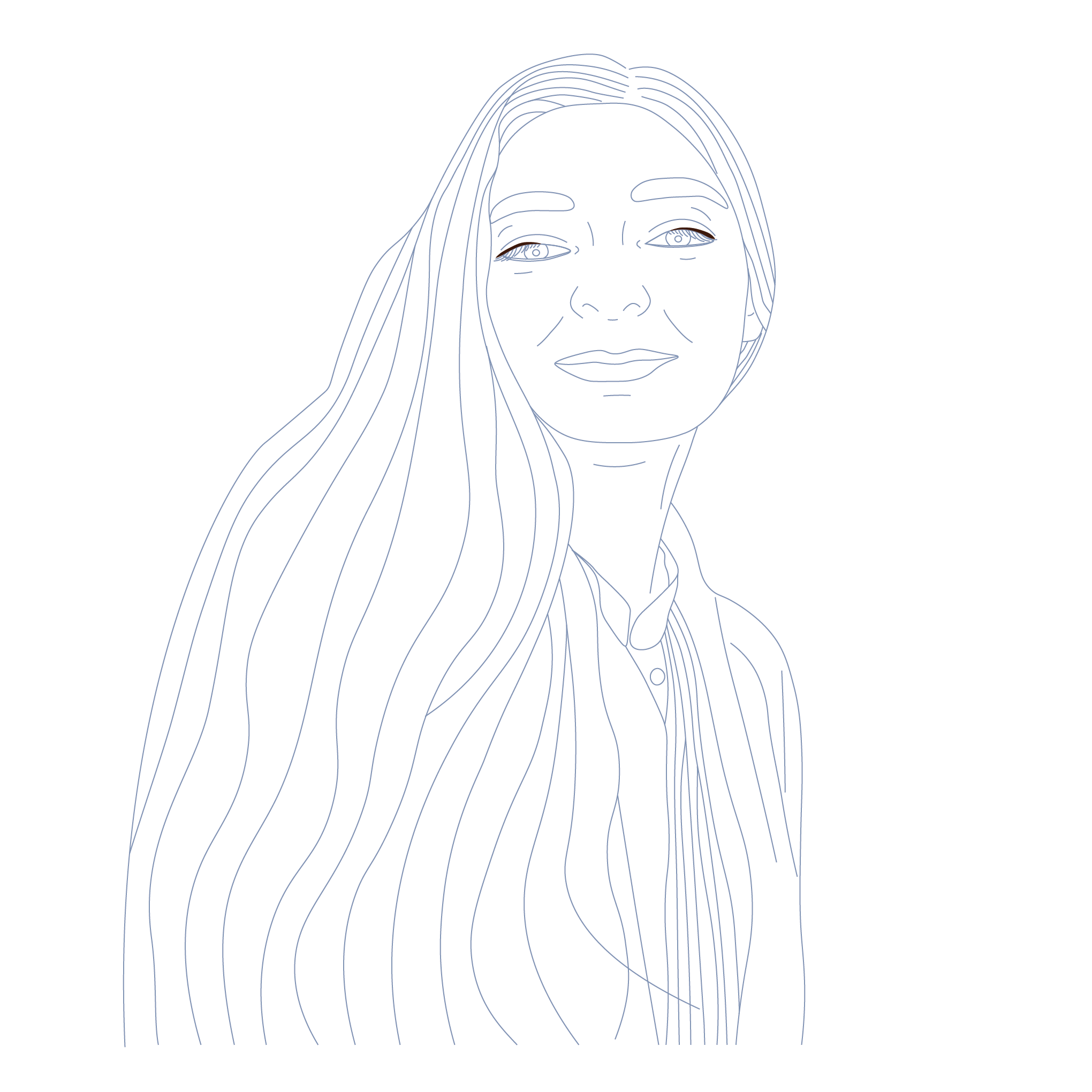 Portrait dessiné de Louise Héran