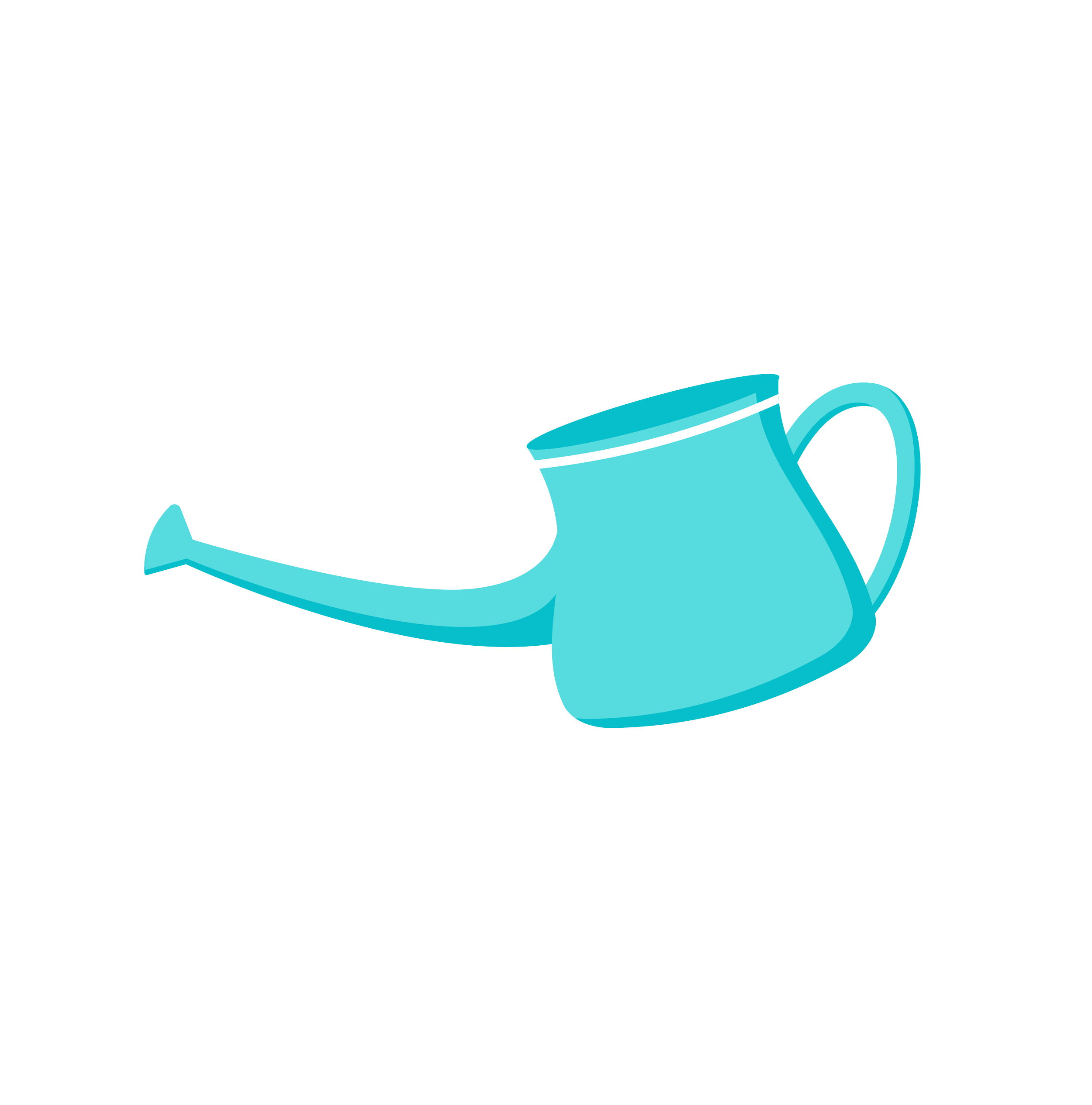 Illustration d'un arrosoir turquoise