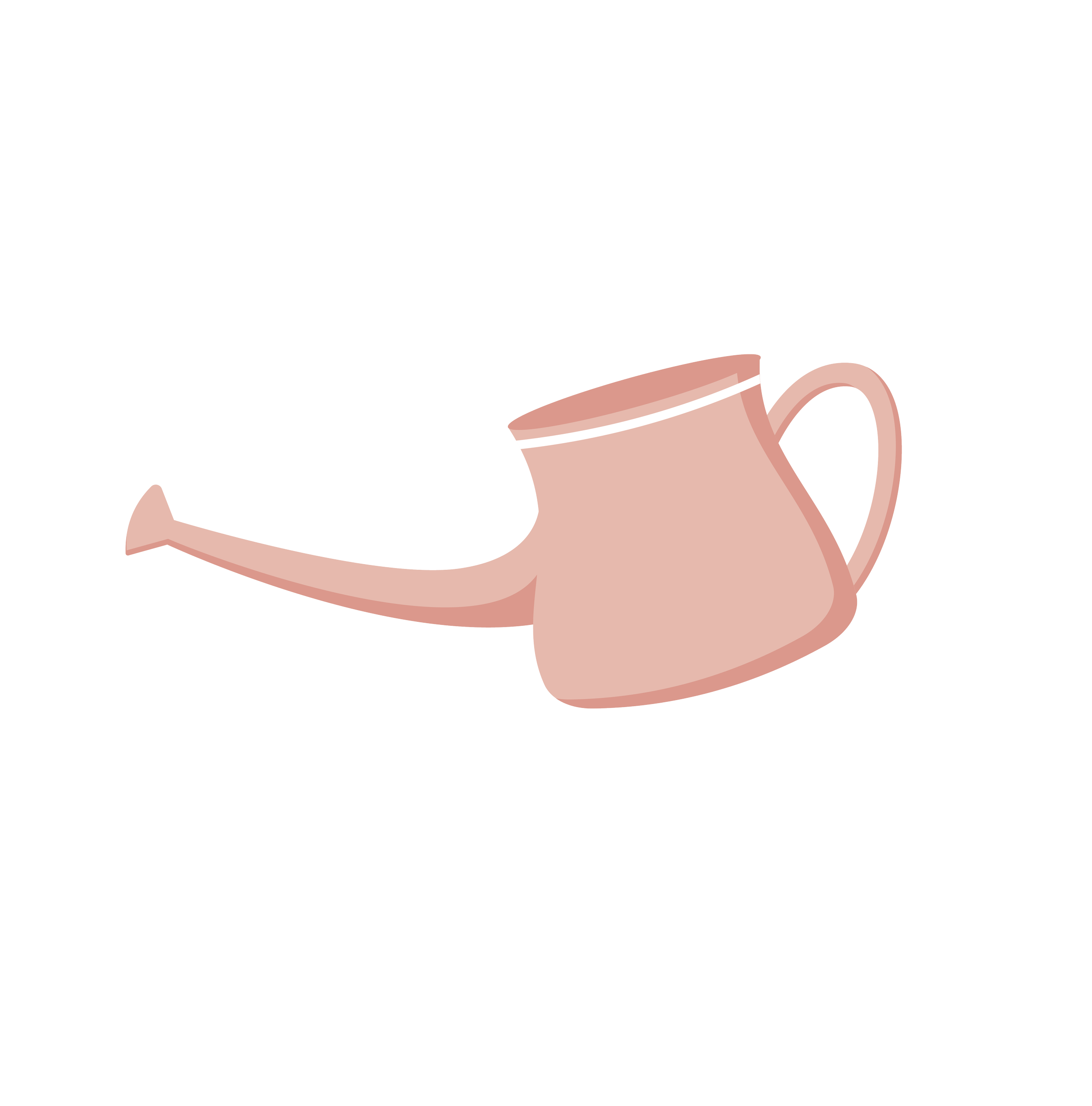 Illustration d'un arrosoir couleur saumon