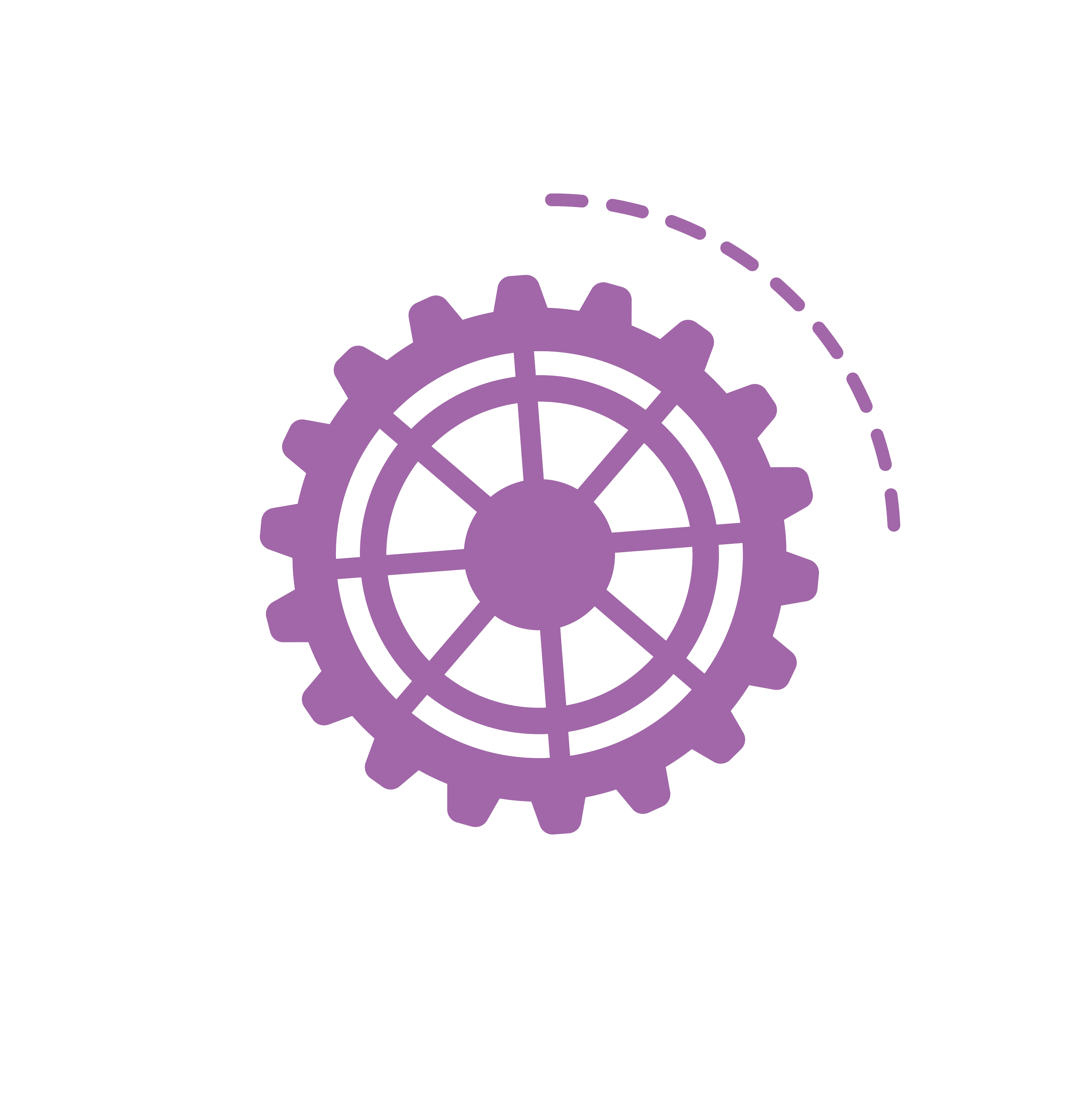 Illustration d'un rouage violet foncé