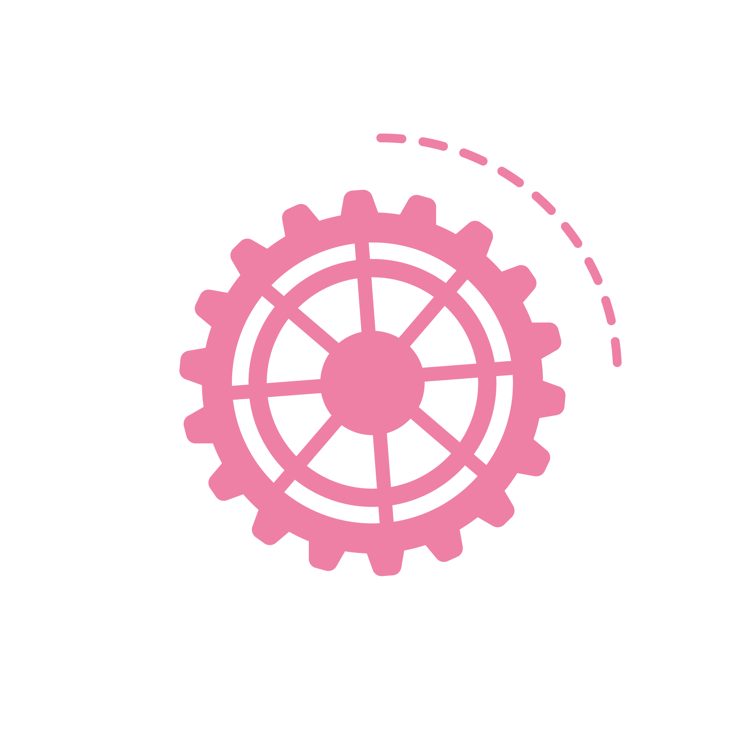 Illustration d'un rouage rose foncé