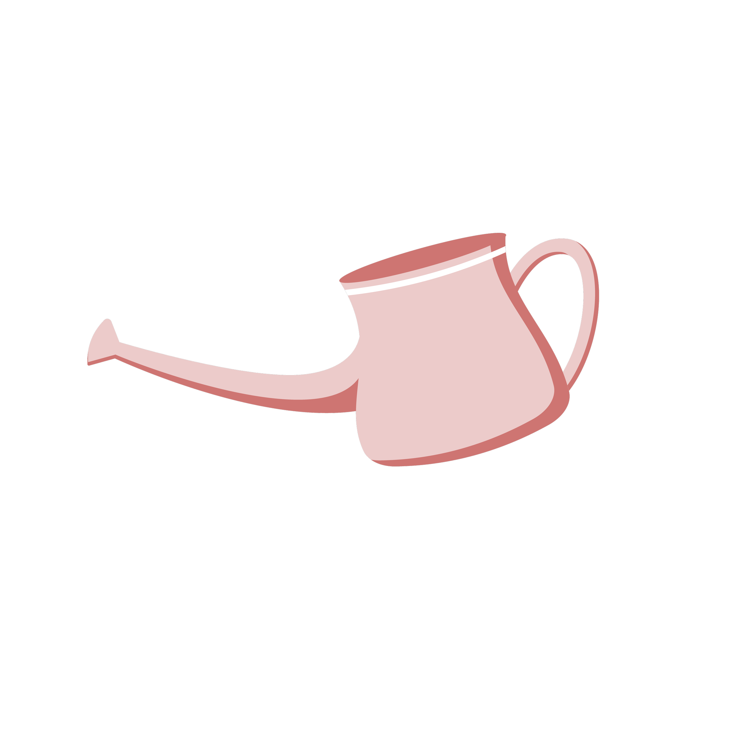 Illustration d'un arrosoir rouge pâle