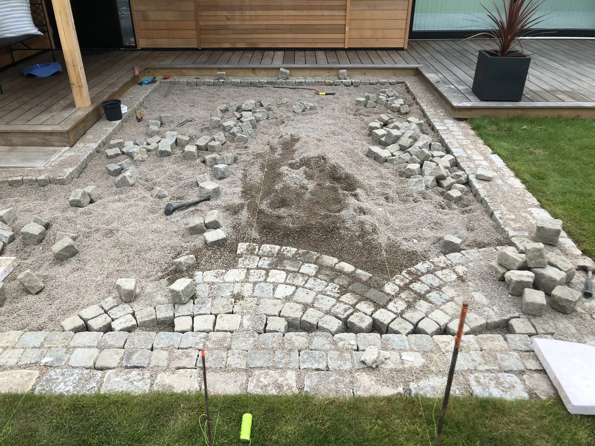 steinlegging, uteplass