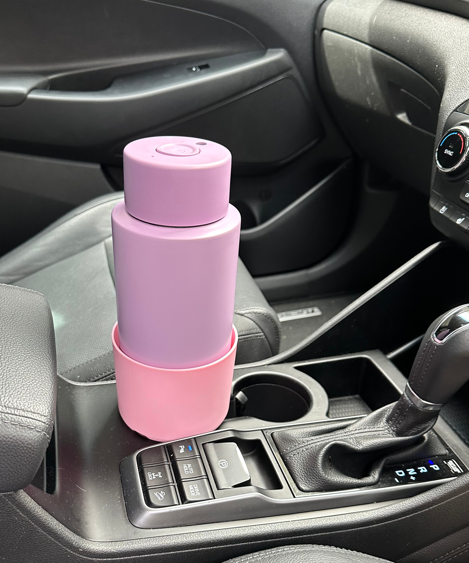 Car cup holder expander adapter in pink — Willy and Bear