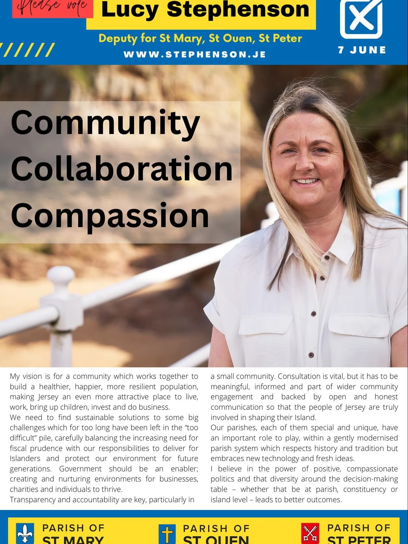 Manifestos should have been delivered to all homes in St Mary, St Ouen and St Peter, but if you&rsquo;re yet to receive one here&rsquo;s a copy. You can also find it on my website www.stephenson.je 

As always please get in touch if you have any ques