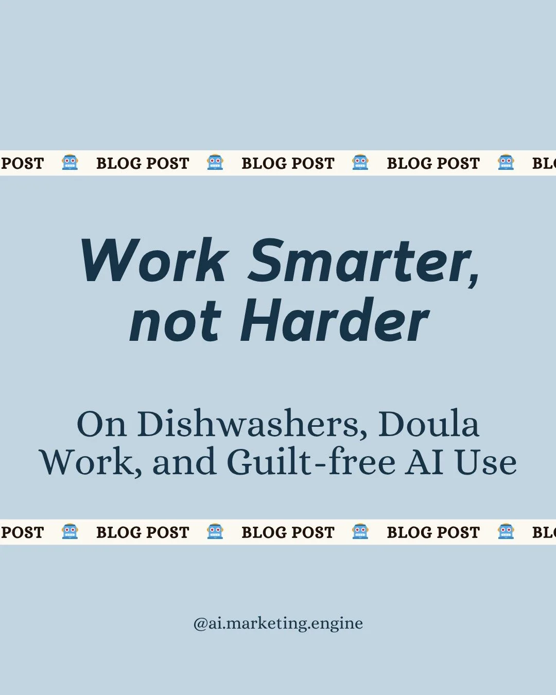 You don’t feel guilty for using a washing machine so why do you feel weird about using ChatGPT to write a social media post?
I don’t think marketing your business should drain you.
And I definitely don’t think it needs to come from