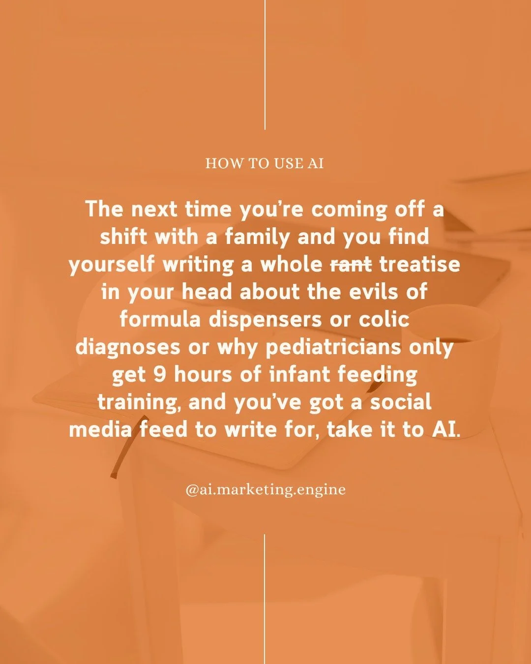 The next time you&rsquo;re coming off a shift with a family and you find yourself writing a whole rant treatise in your head about the evils of formula dispensers or colic diagnoses or why pediatricians only get 9 hours of infant feeding training, an