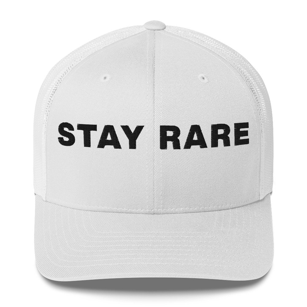Stay Rare Cap – White Pop Art Streetwear Hat