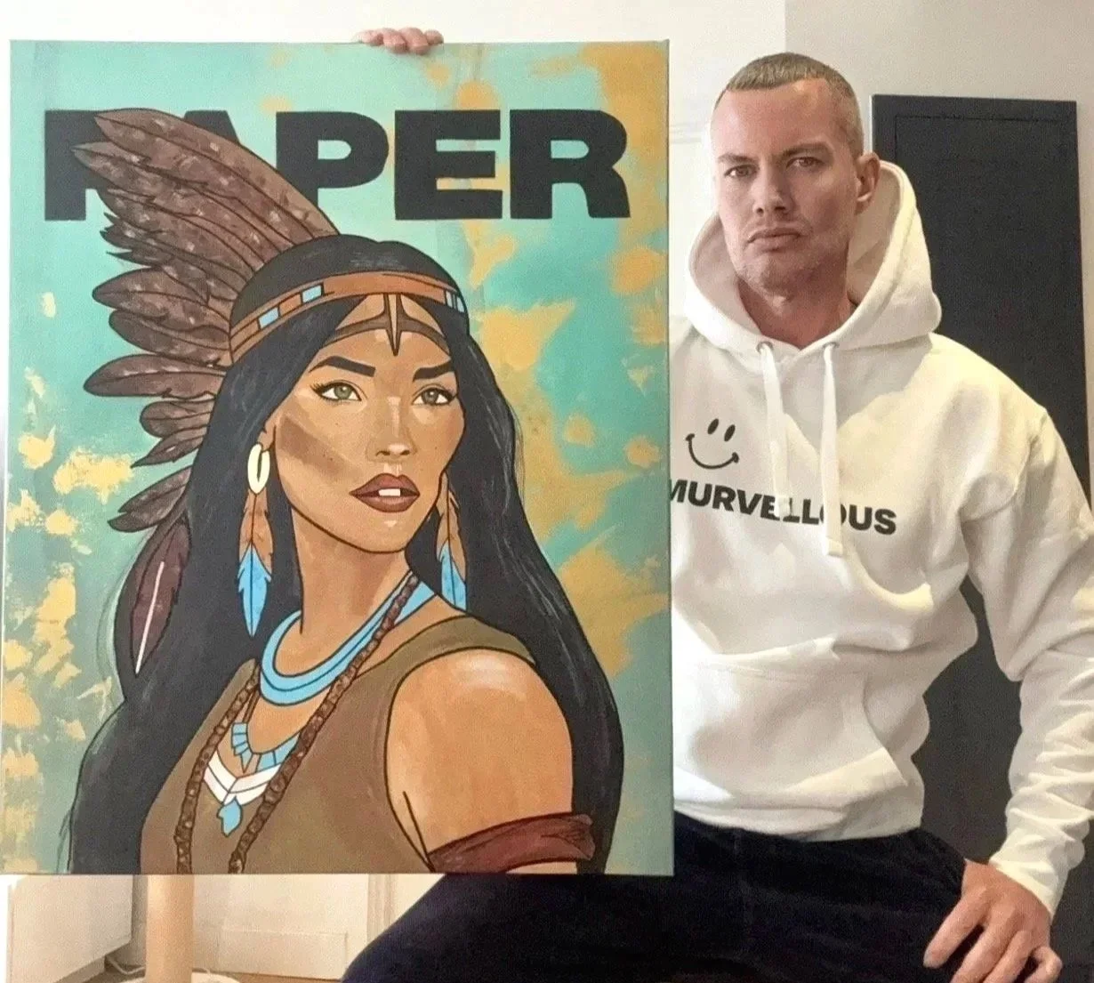 Murvellous contemporary British pop artist with original painting