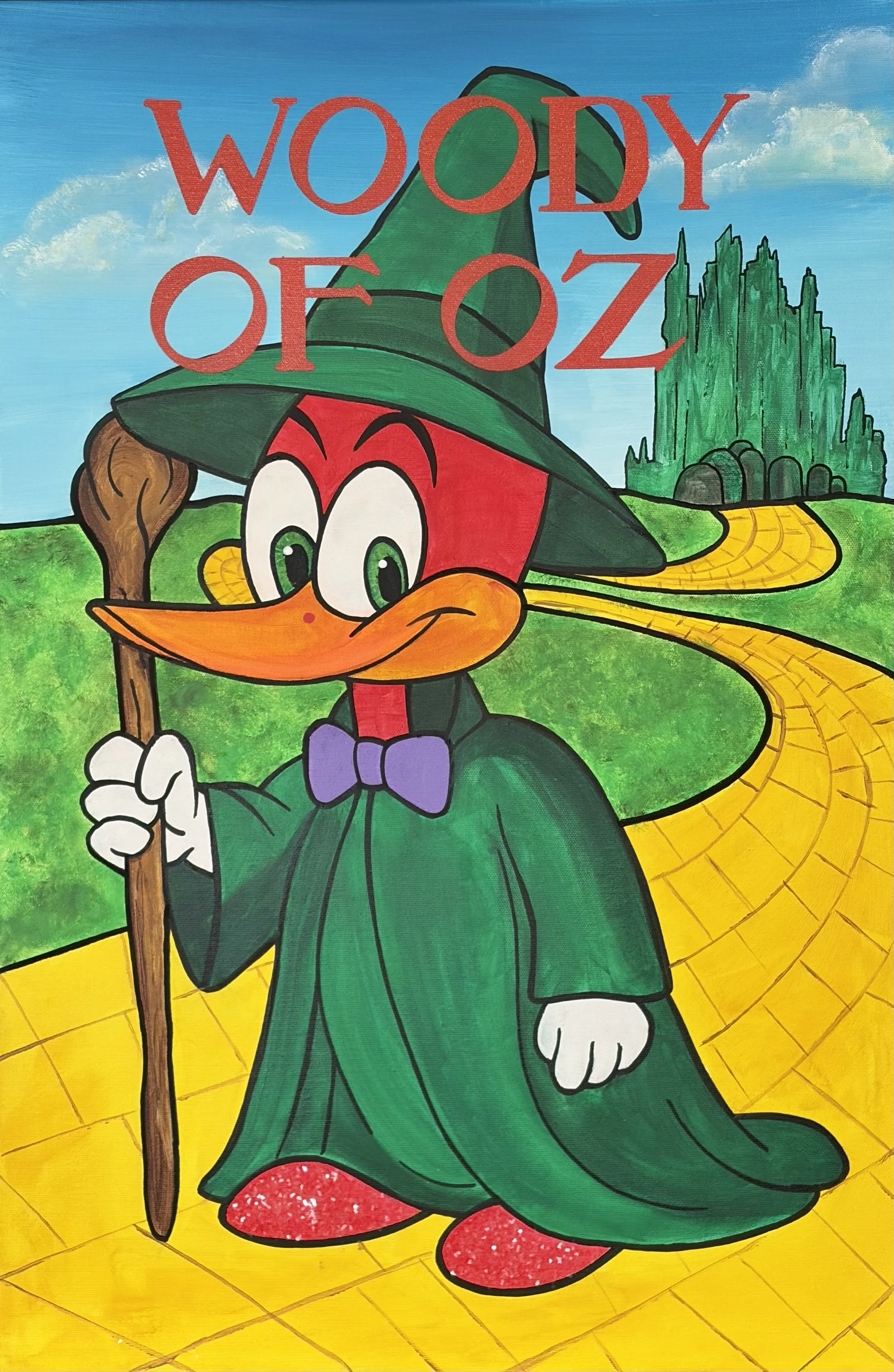 “Woody of Oz movie inspired pop art painting by UK artist Murvellous”