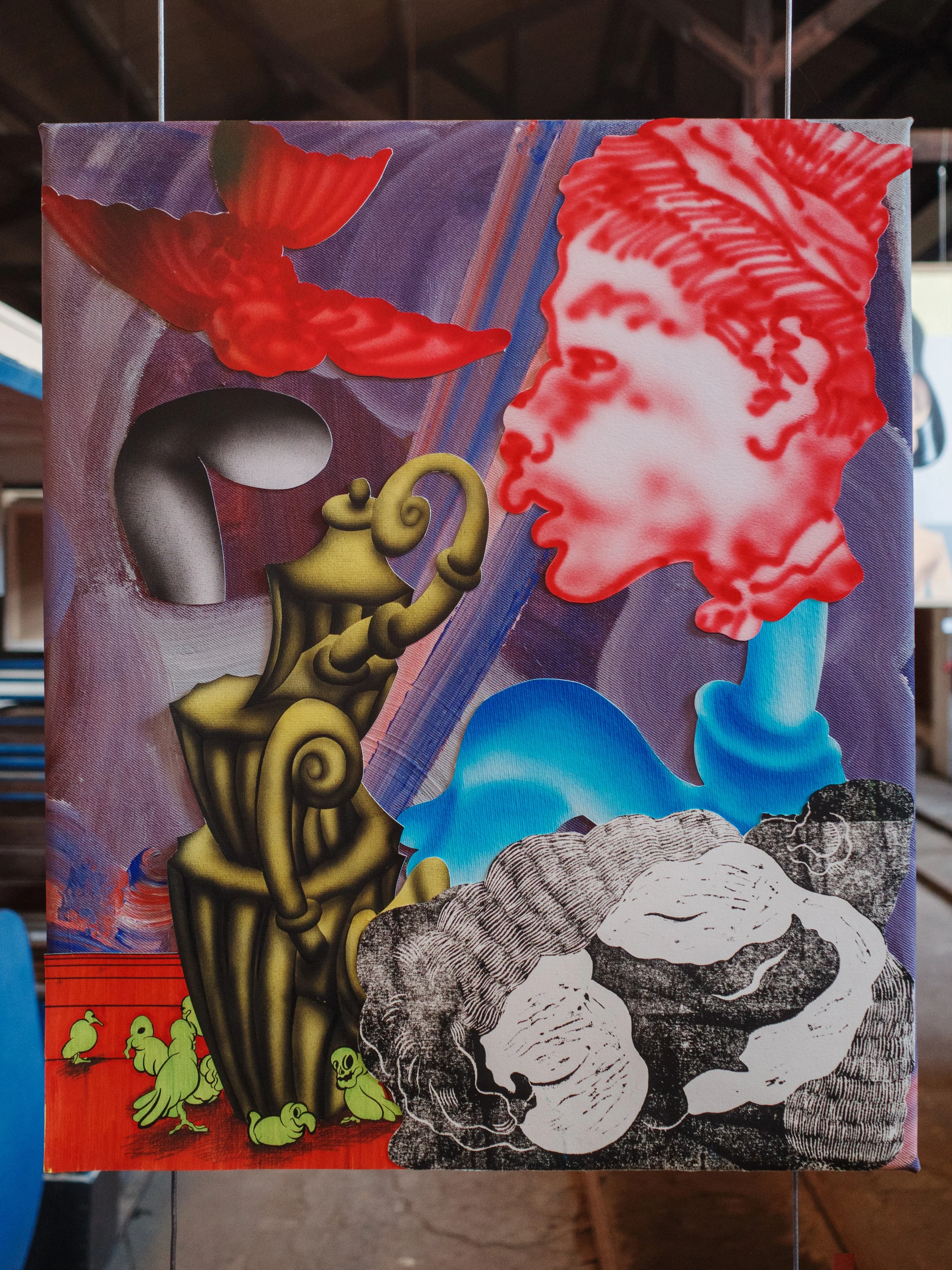 "Perfume Macaco"
Colagem de papel e tinta acrílica sobre tela
50x70 cm

Group Show 2025
