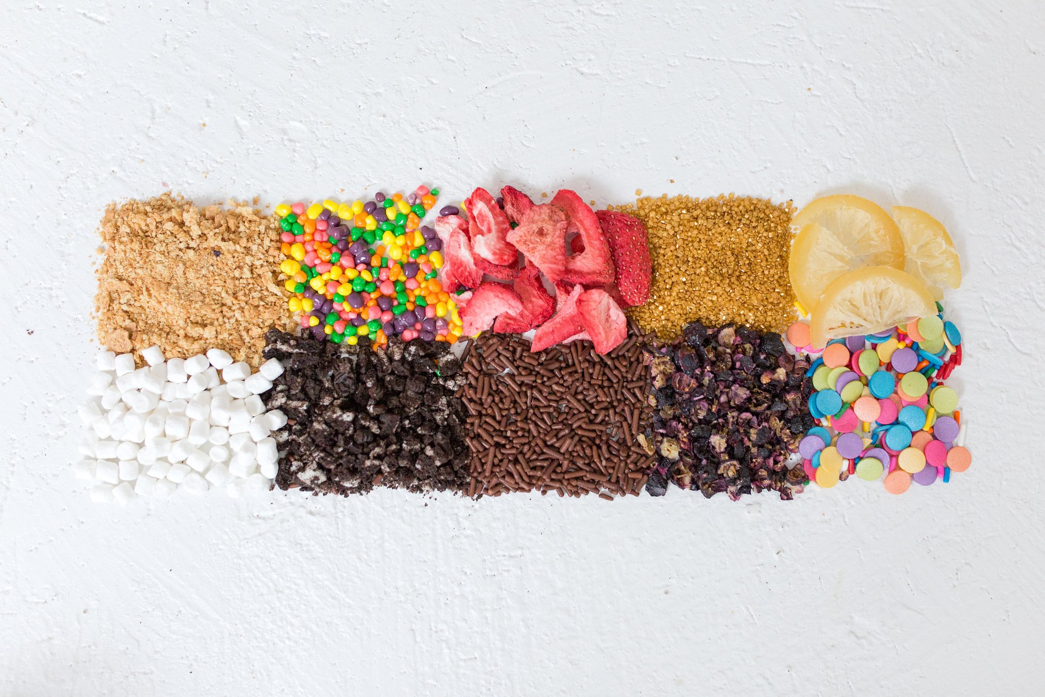 A selection of toppings from our Boston cotton candy cart