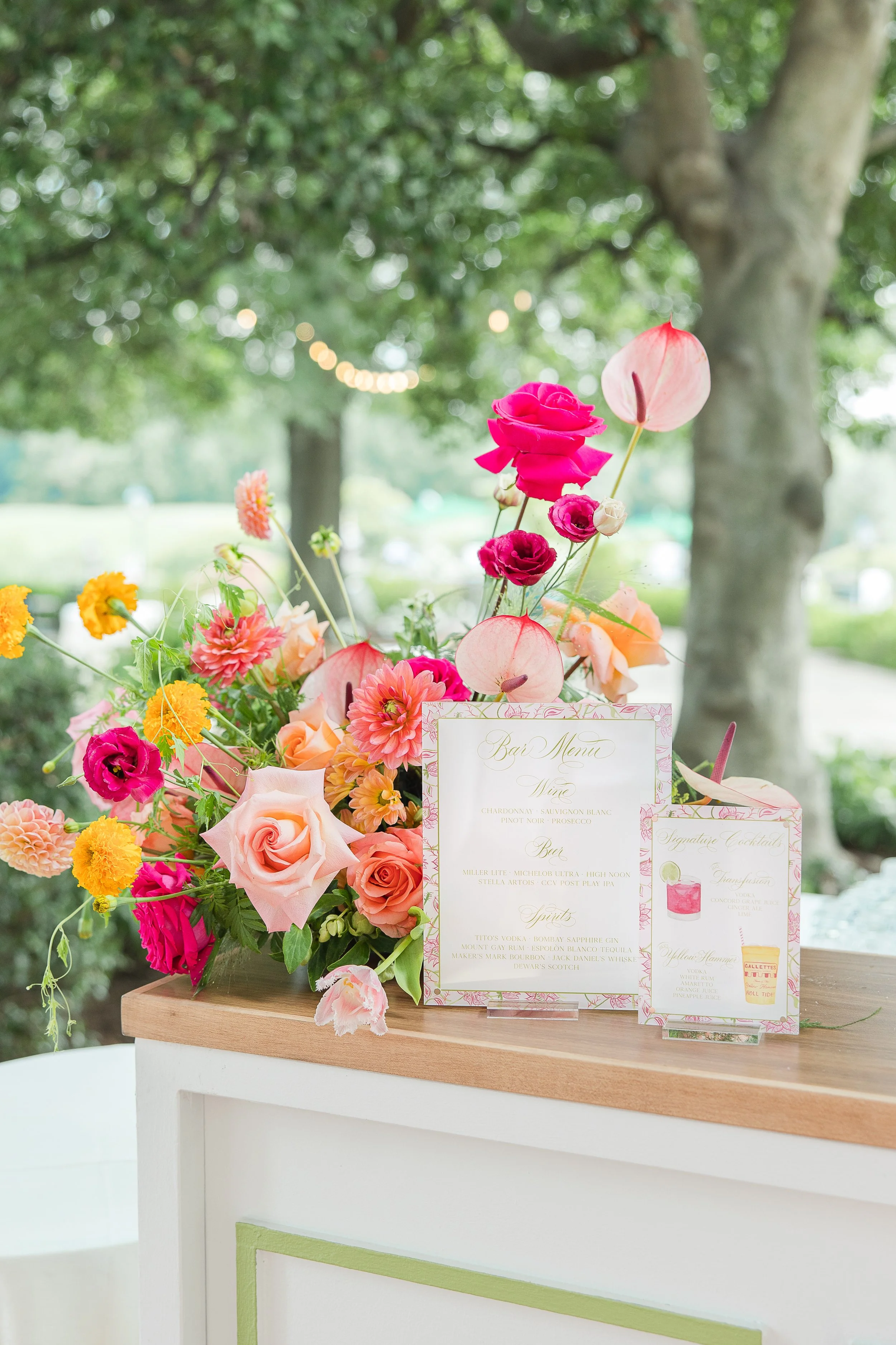 bar floral richmond wedding