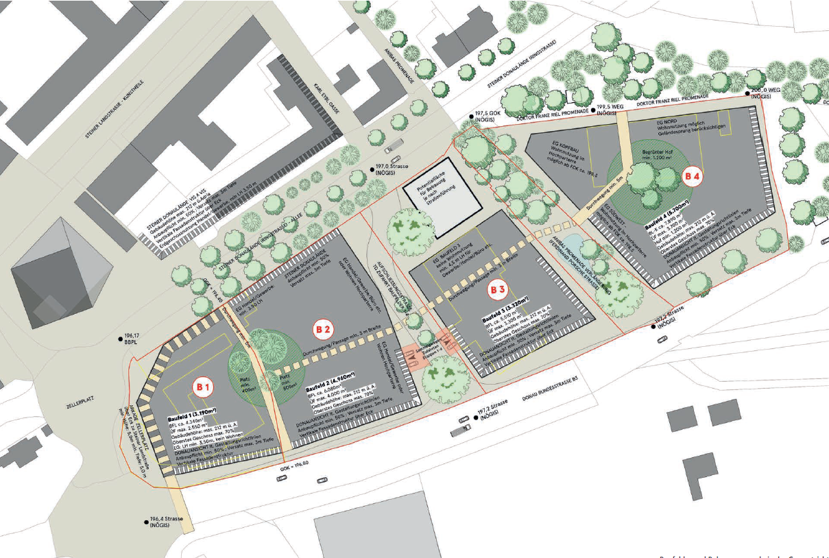 Baufelder und Bebauungsregeln in der Gesamtsicht  © stadtland &amp; Geli Salzmann