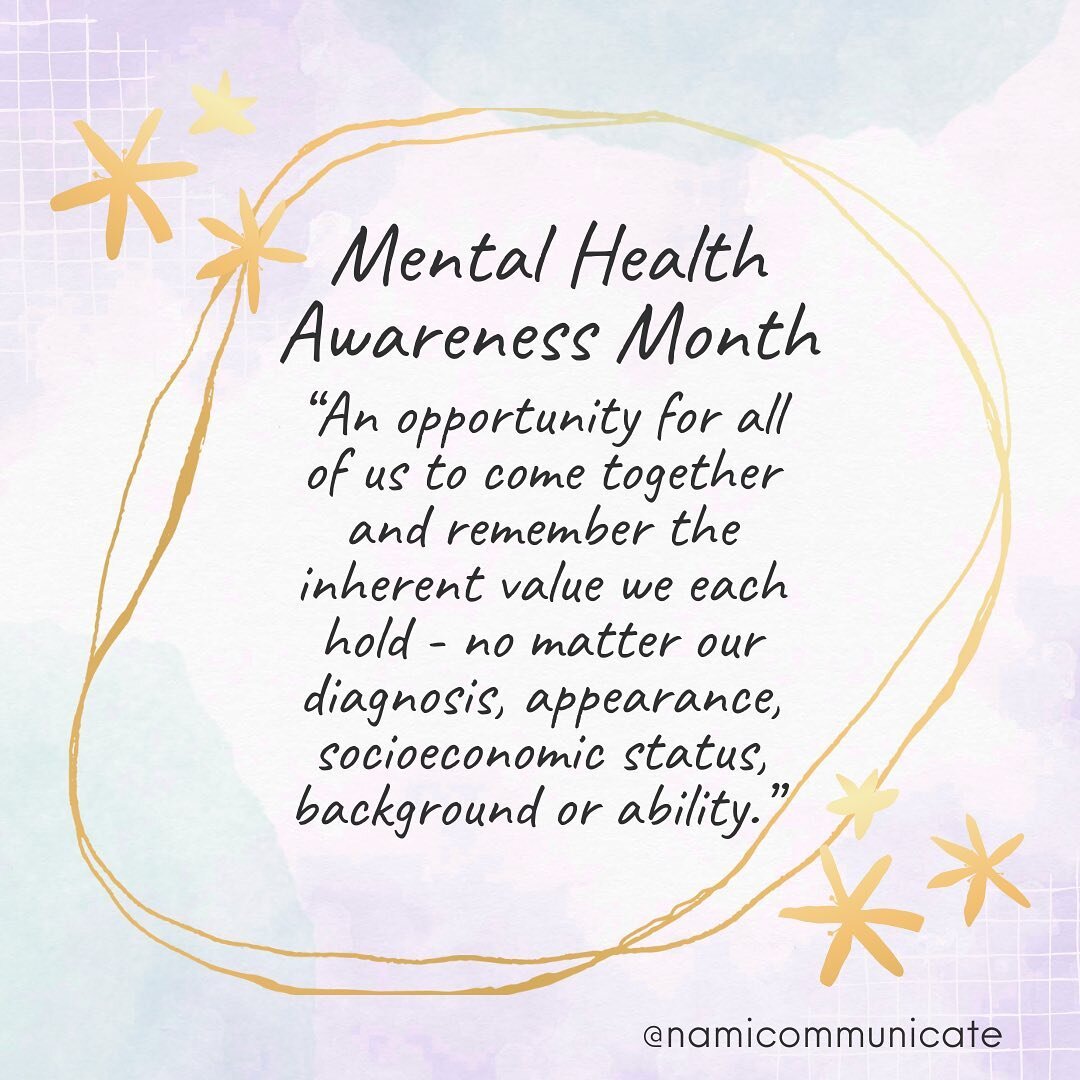 &ldquo;No matter what, you are inherently worthy of more than enough life, love and healing. Showing up, just as you are, for yourself and the people around you is more than enough.&rdquo; @namicommunicate 

May is Mental Health Awareness Month! This