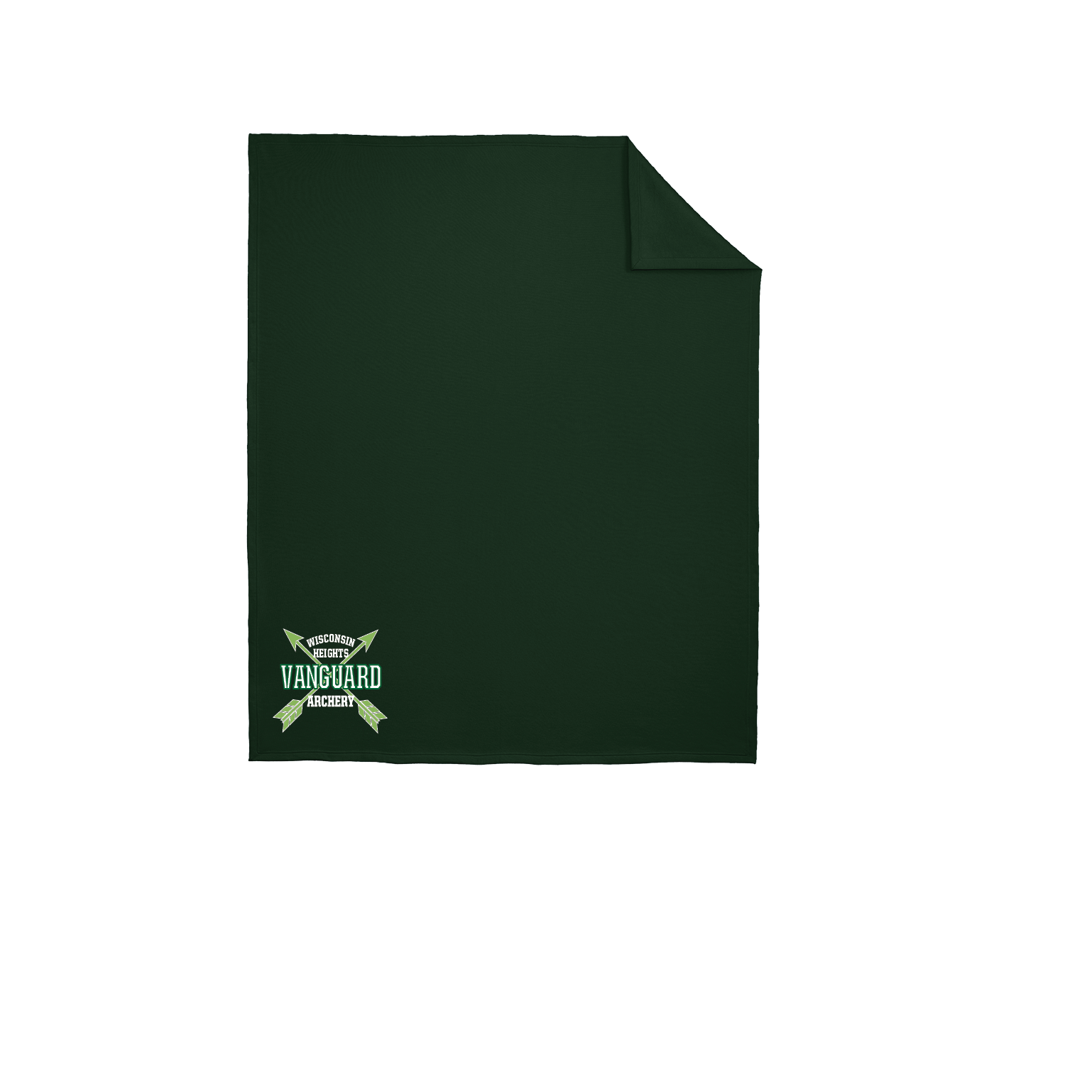 Sweatshirt Blanket with Vanguard Archery Logo on Front