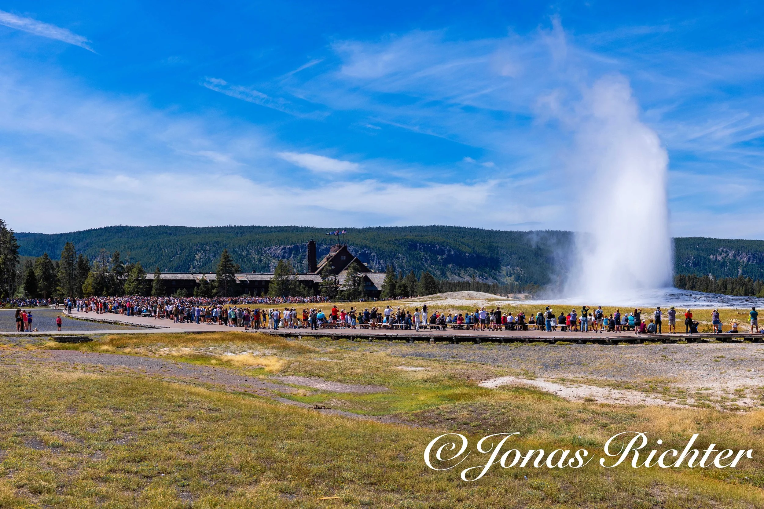 Zuschauer am Old Faithful, Yellowstone National Park