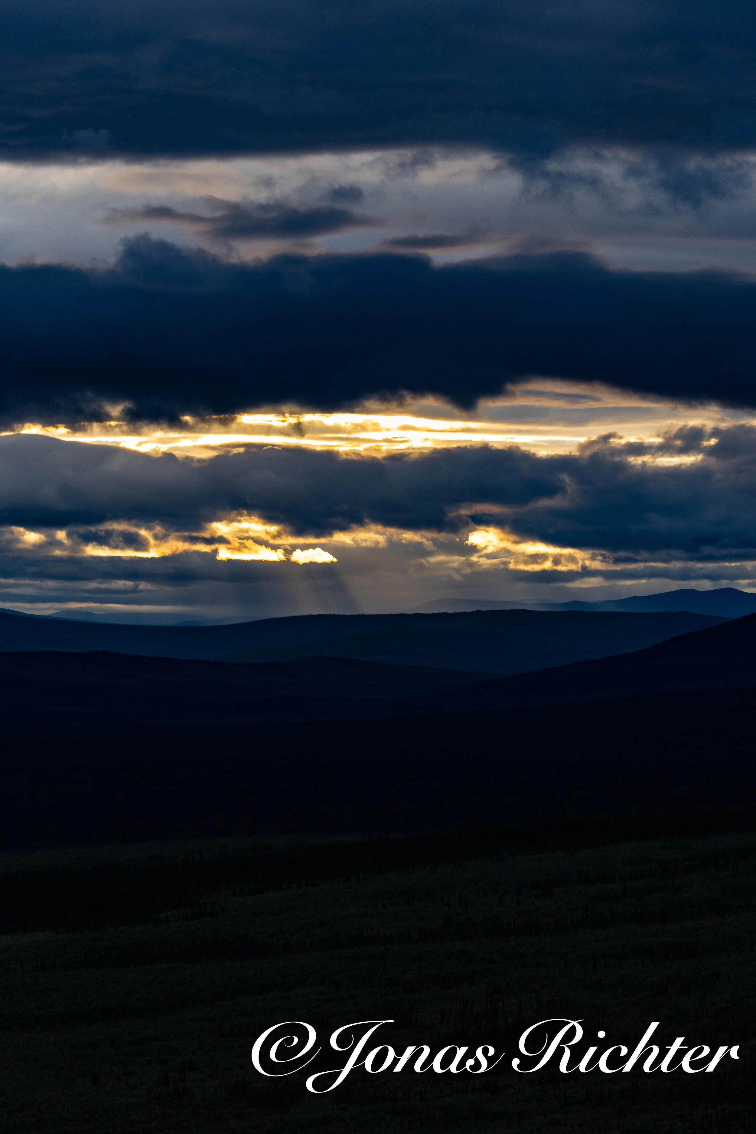 Sonnenuntergang am Top of the World Highway