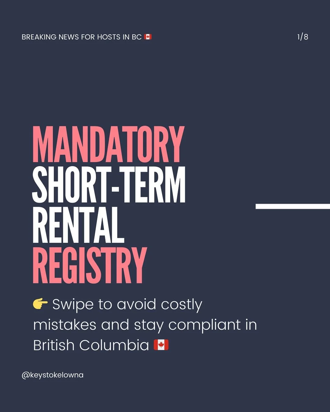 😓 BC&rsquo;s New Short-Term Rental Registry: What You NEED to Know to Stay in Business

Big changes are here for short-term rental hosts in BC. Starting May 1, 2025, ALL hosts must register with the Province to legally operate.

📋 What You Need to 