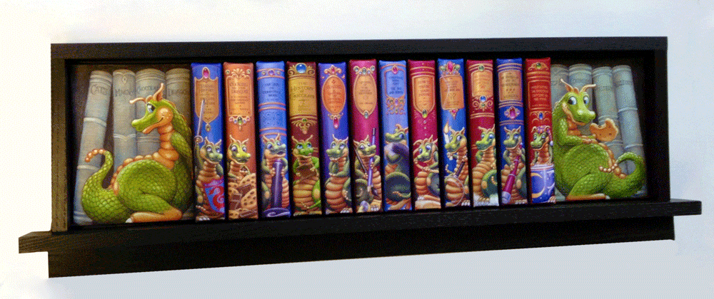 3-D DRAGLING BOOKSHELF WITH BOOKENDS.gif