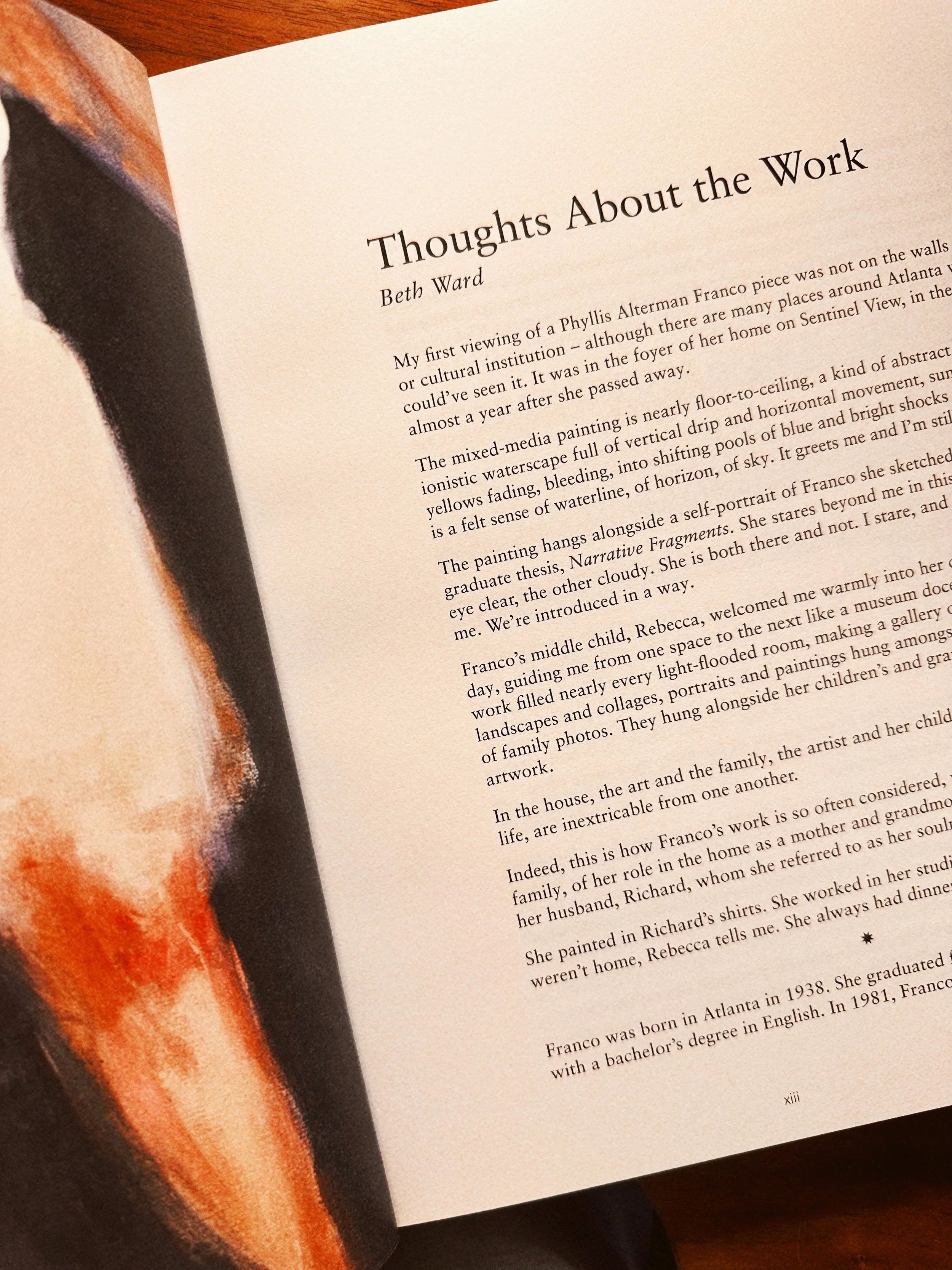 Thoughts About the Work: A Critical Essay for Phyllis Alterman Franco: The Collected Works (Poem 88 EDITIONS, 2024)