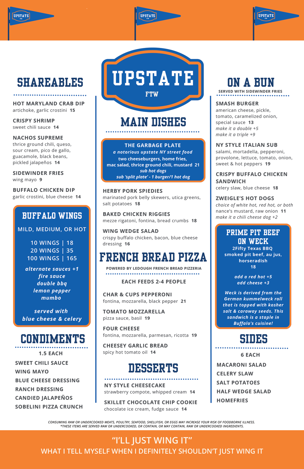Our Menu — Upstate FTW