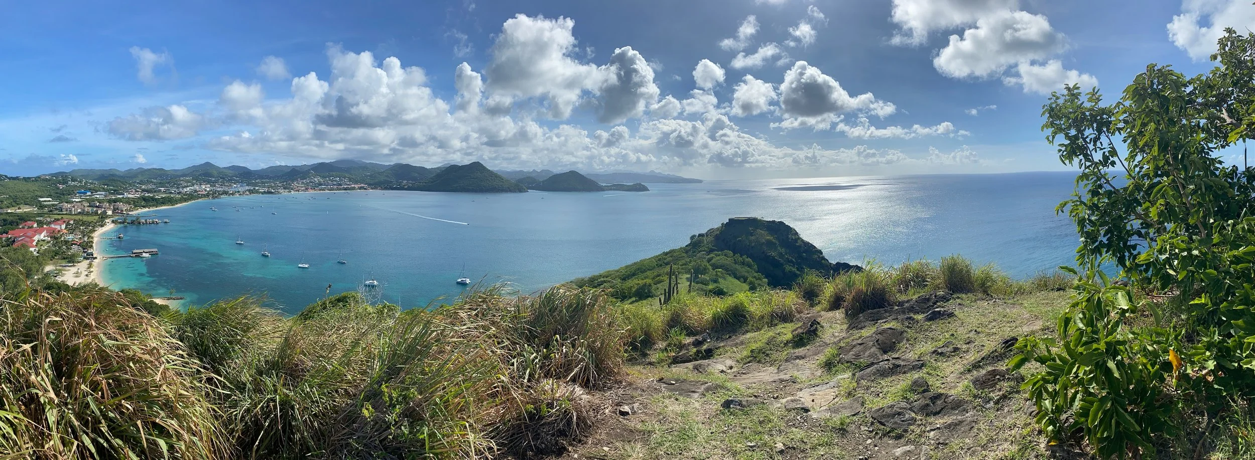 View of Gros Islet and Rodney Bay from the top of Pigeon Island.