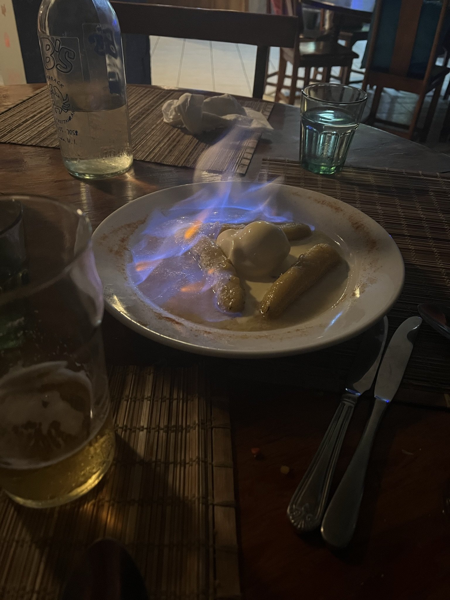 Flammin' Bananas to wrap up an amazing authentic-Grenada meal at BB's.