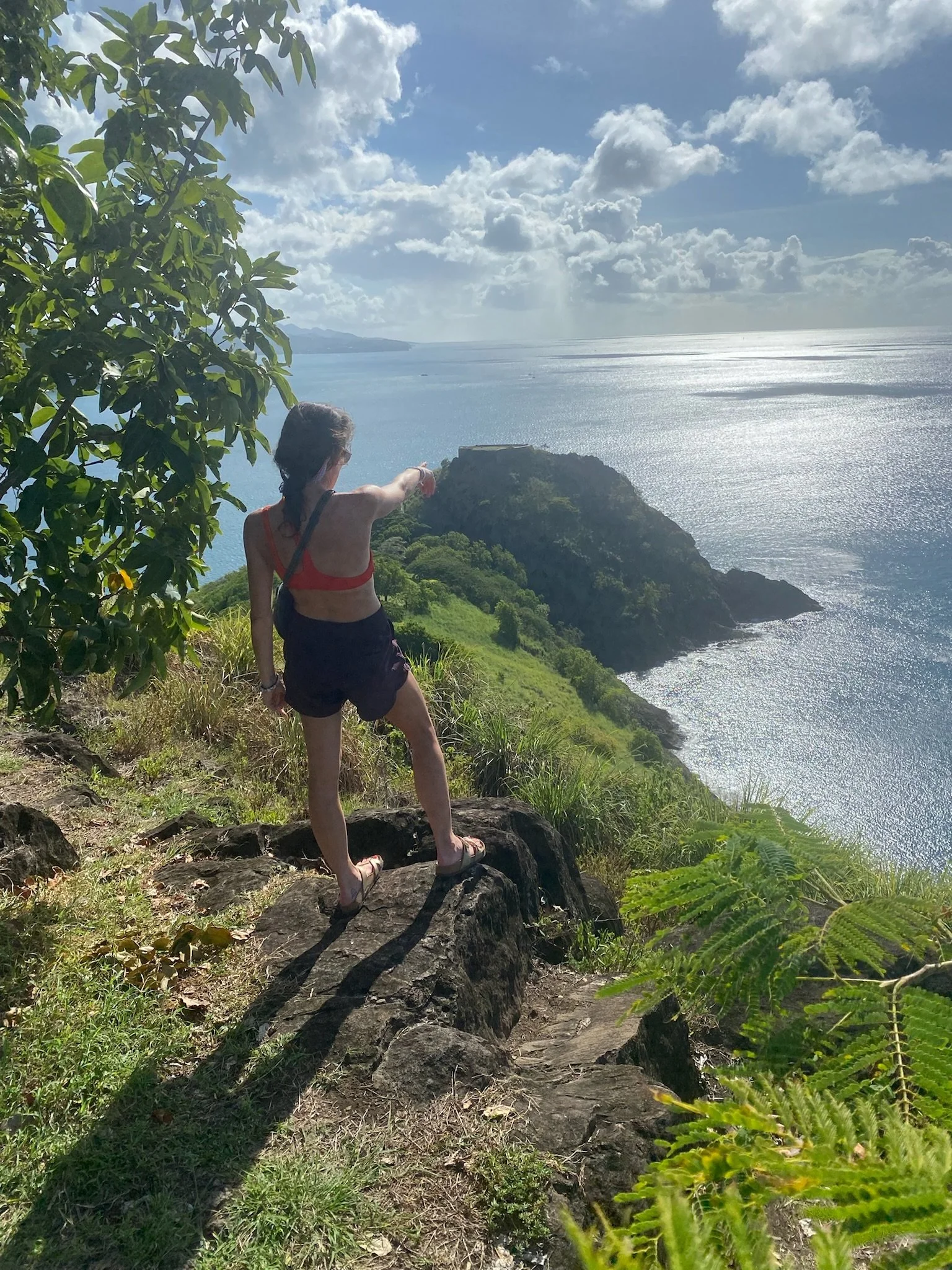 looking south from Signal Peak to Fort Rodney on Pigeon Island