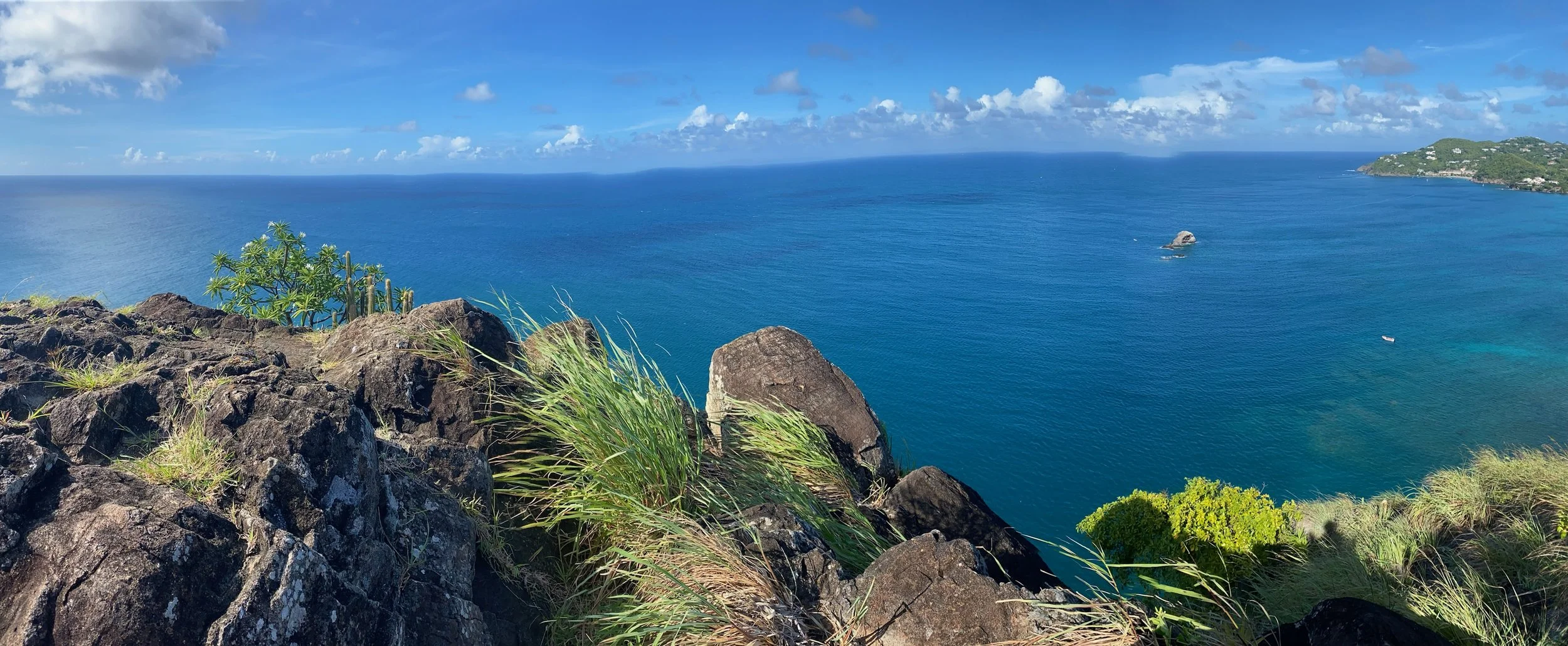 View of our path across the Caribbean from Martinique, a wildly-windy adventure with high-high seas.