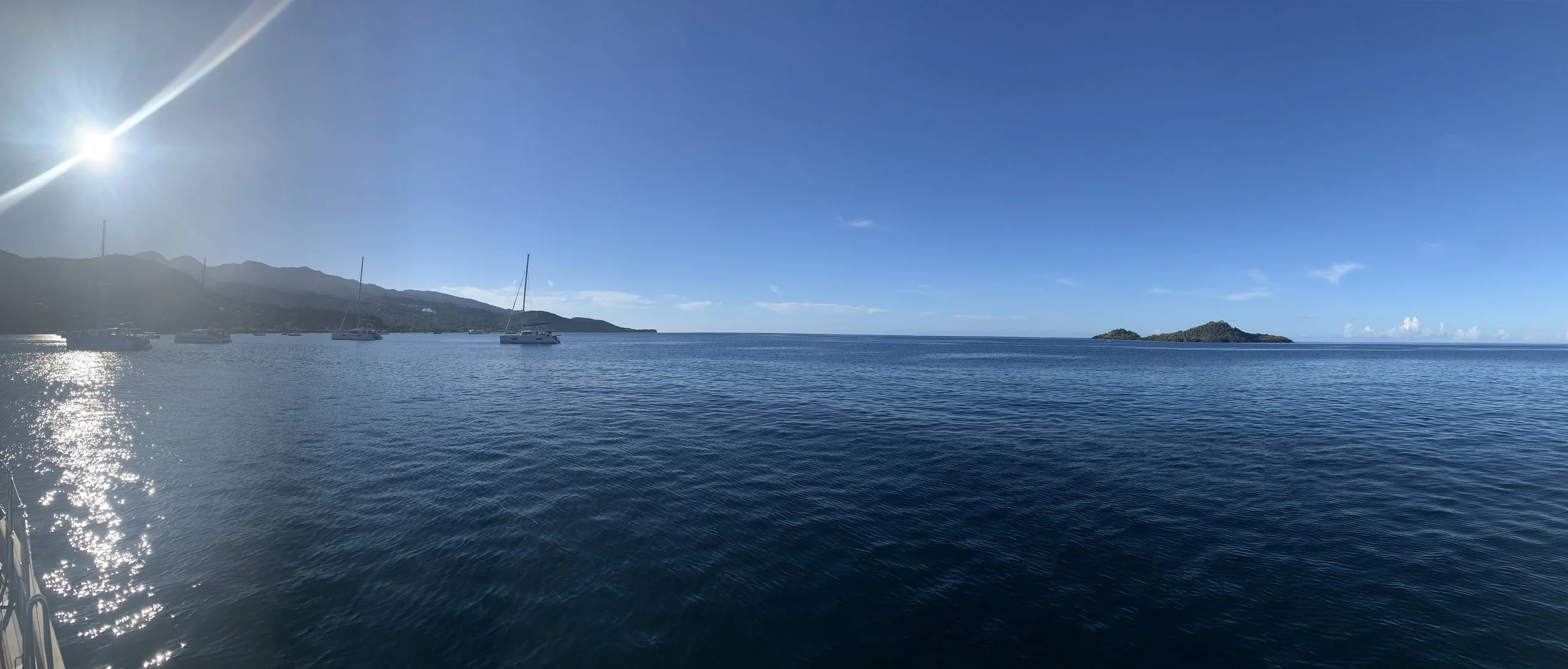 headed 10nm miles south to Pigeon Island off the coast of Bouillante, Guadeloupe,  home of Réserve Cousteau, an underwater nature preserve.