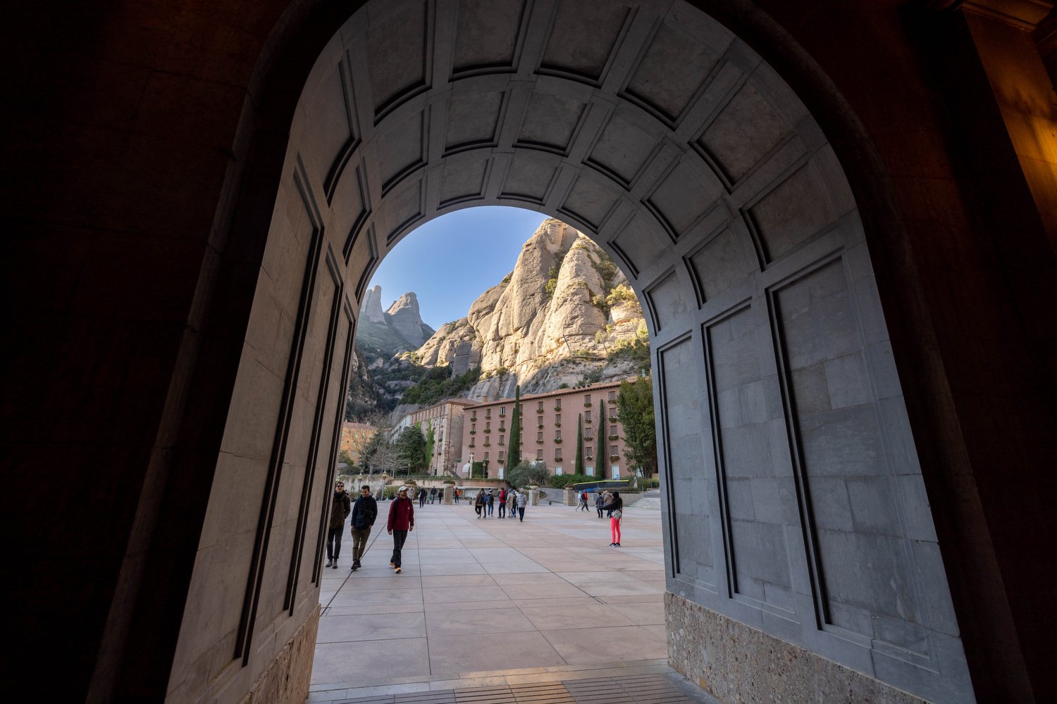 Entrance to Montserrat basilica.JPG