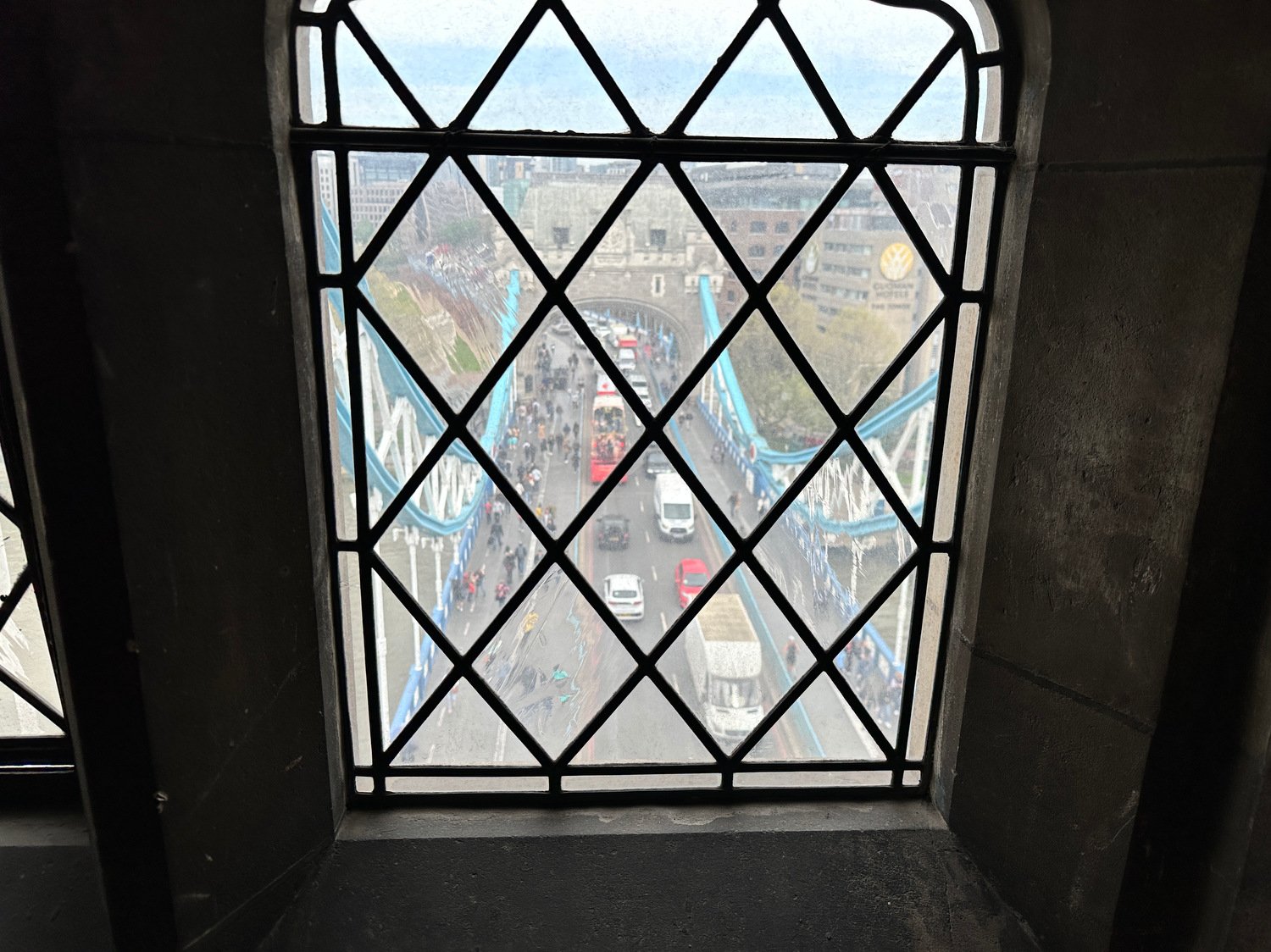 View out one of the tower windows.