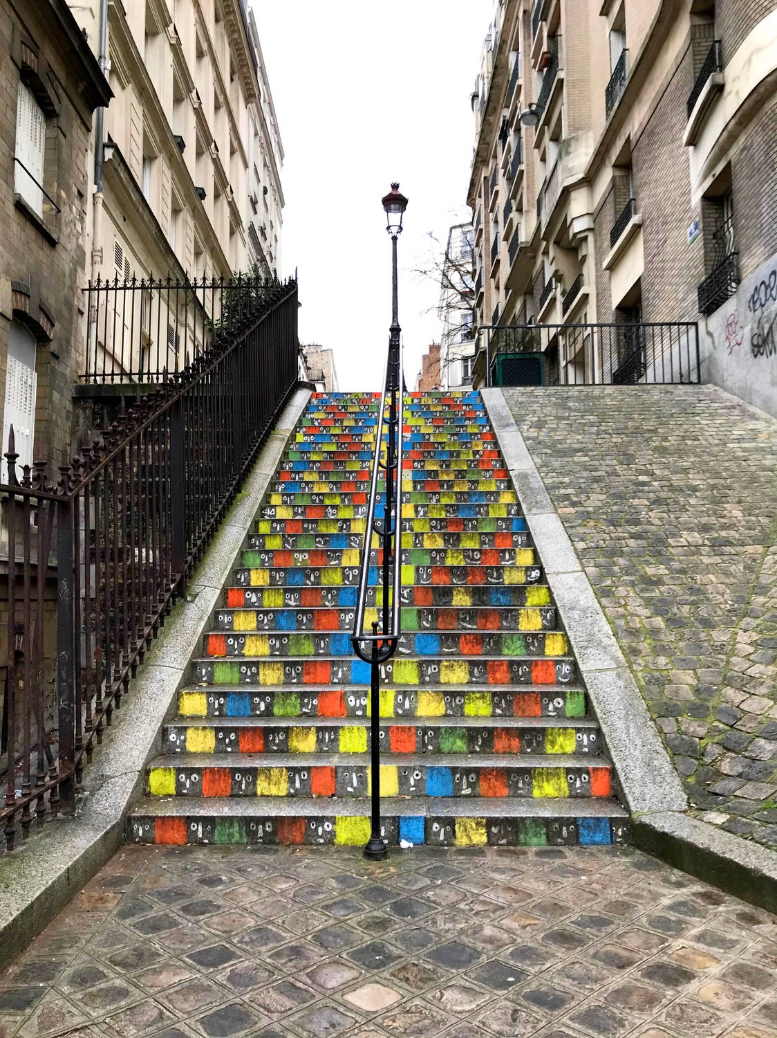 A colorful staircase