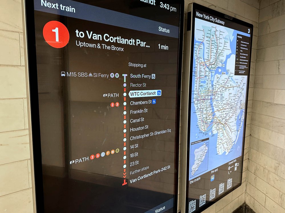 In addition to Google Maps the digital boards show updated details. 