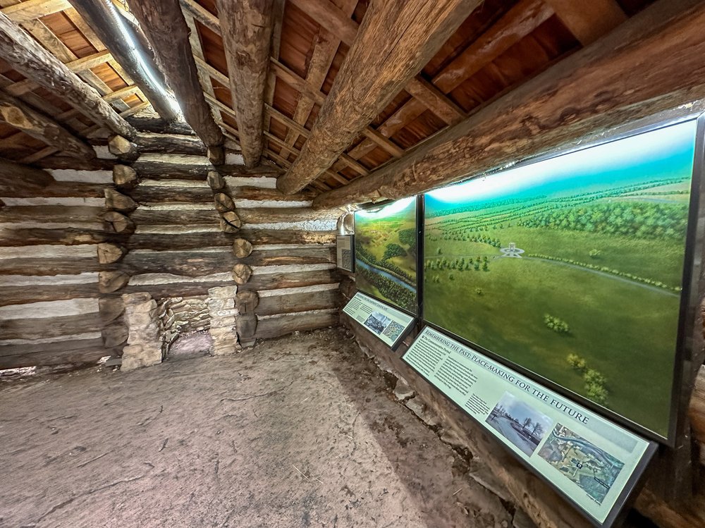 Exhibit inside the huts