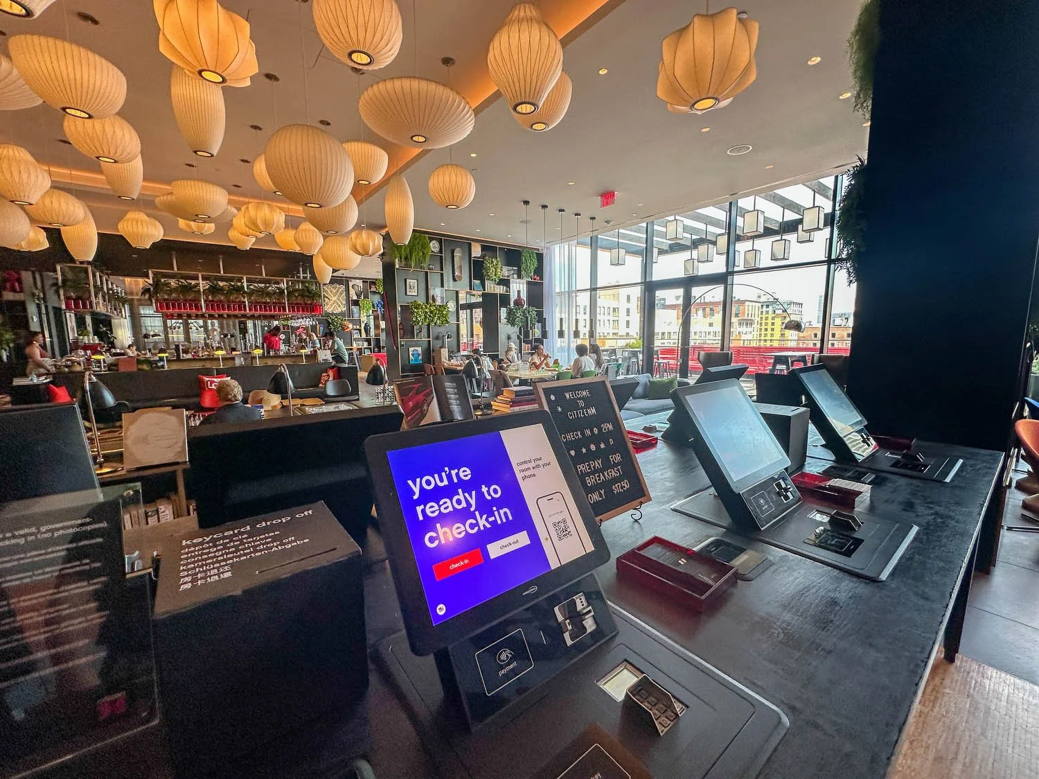 The check-in area at the CitizenM