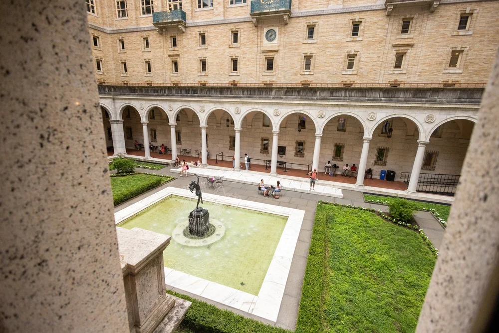 The Boston Library courtyard.