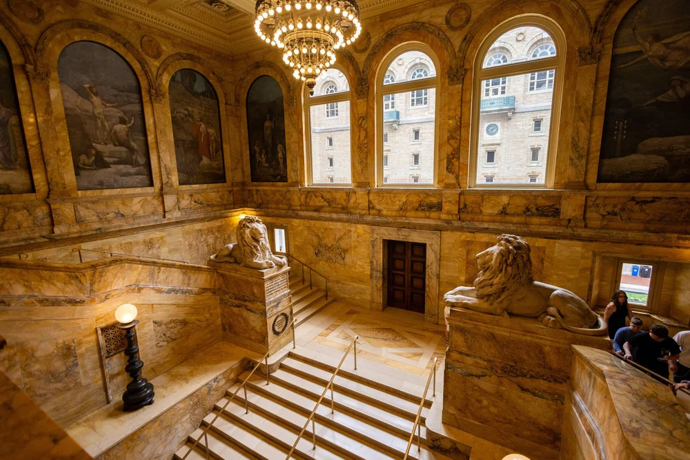 The Boston Library main staircase.