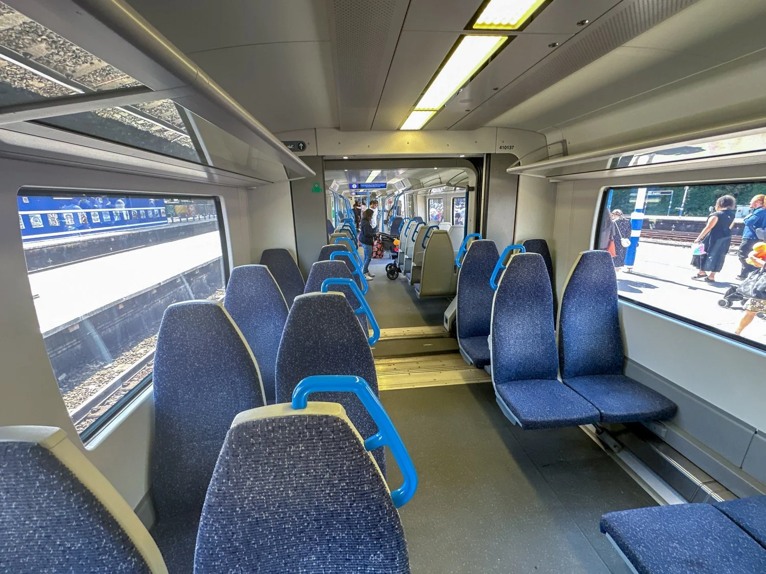 The interior of the train between London and Brighton.