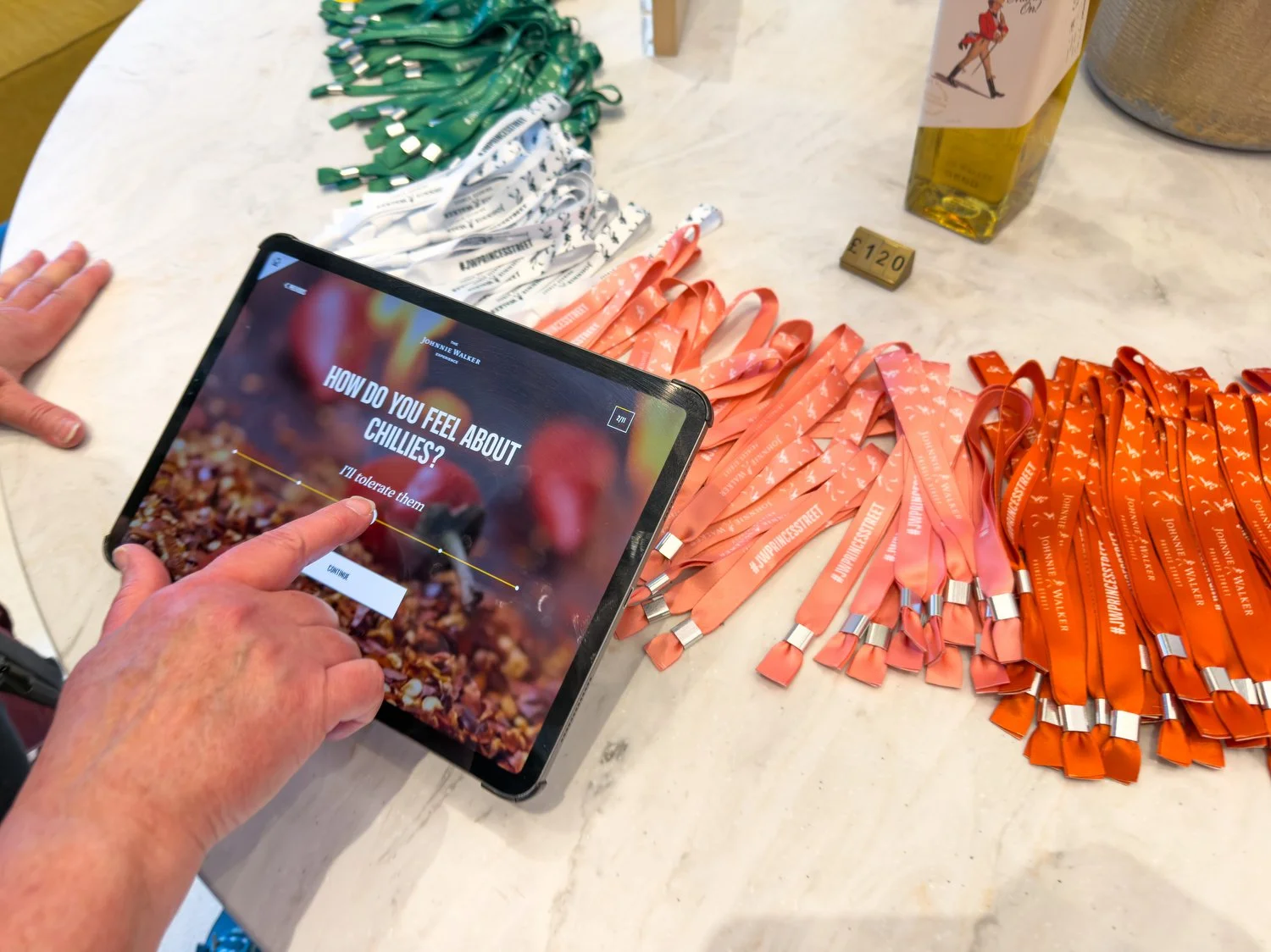 Taking our flavor test on an iPad