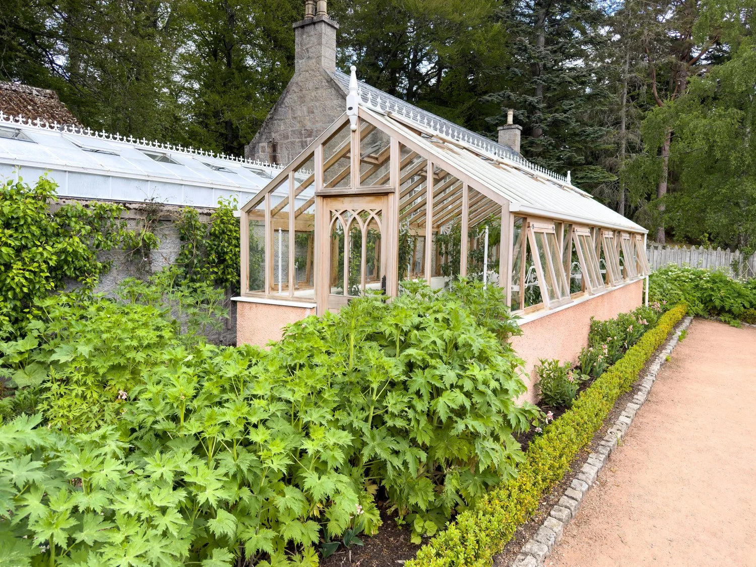 A greenhouse in the kitchen garden
