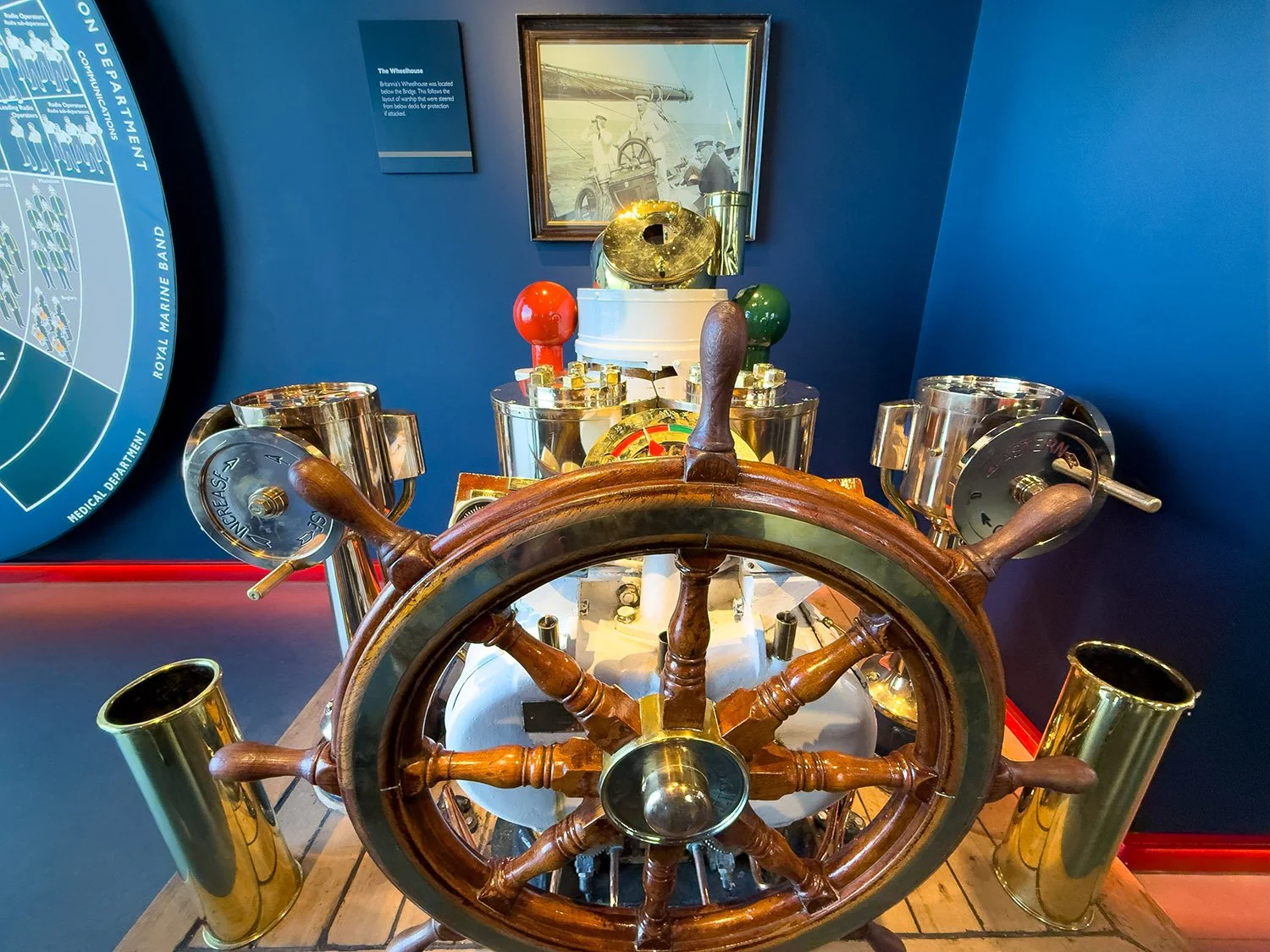 The ship's wheel from George V's racing yacht Britannia