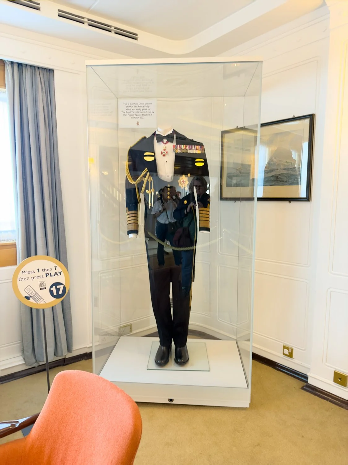 Prince Philip's Dress Mess Uniform in his private Sitting Room