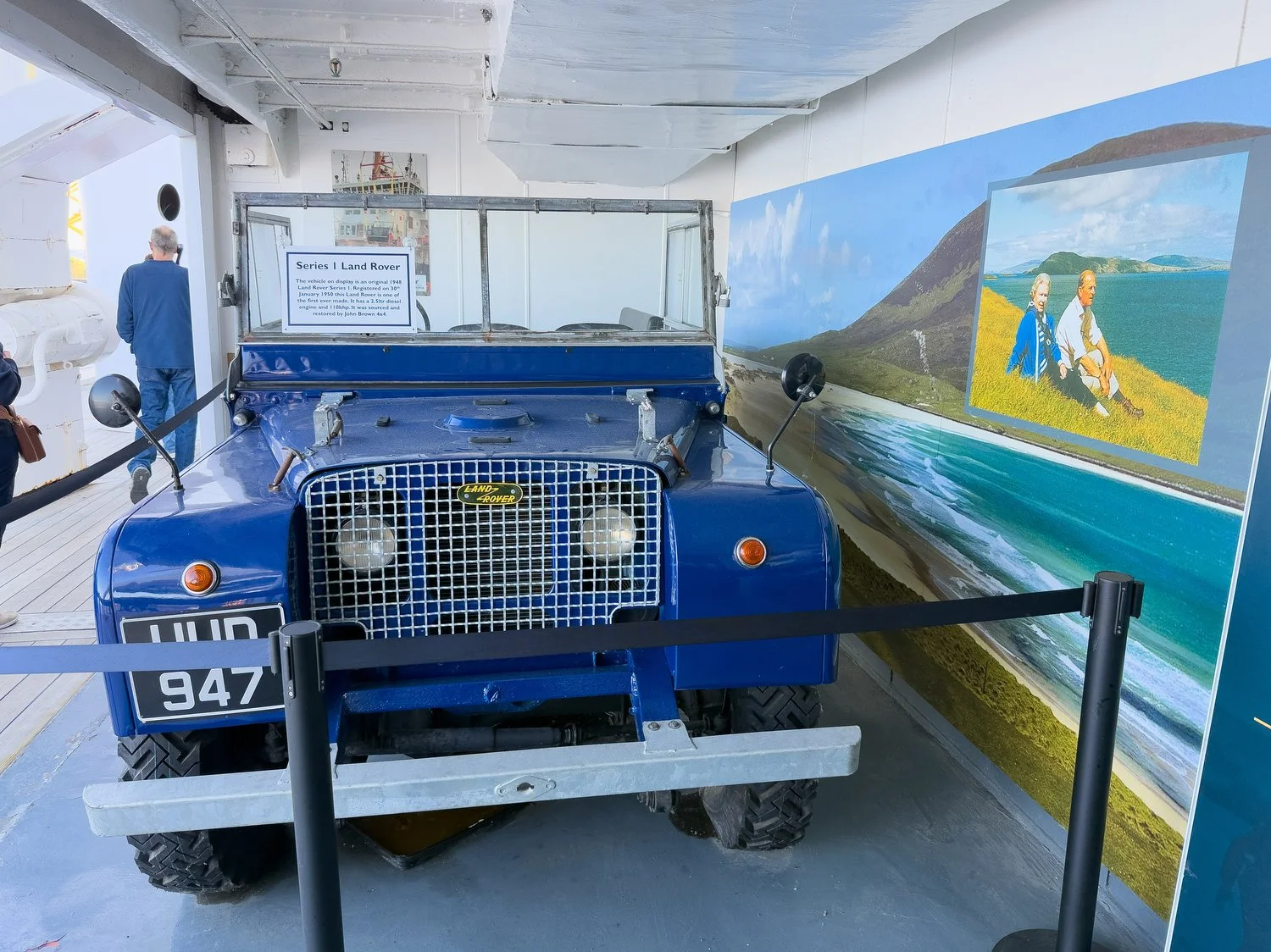 Land Rover on the deck of HMY Britannia