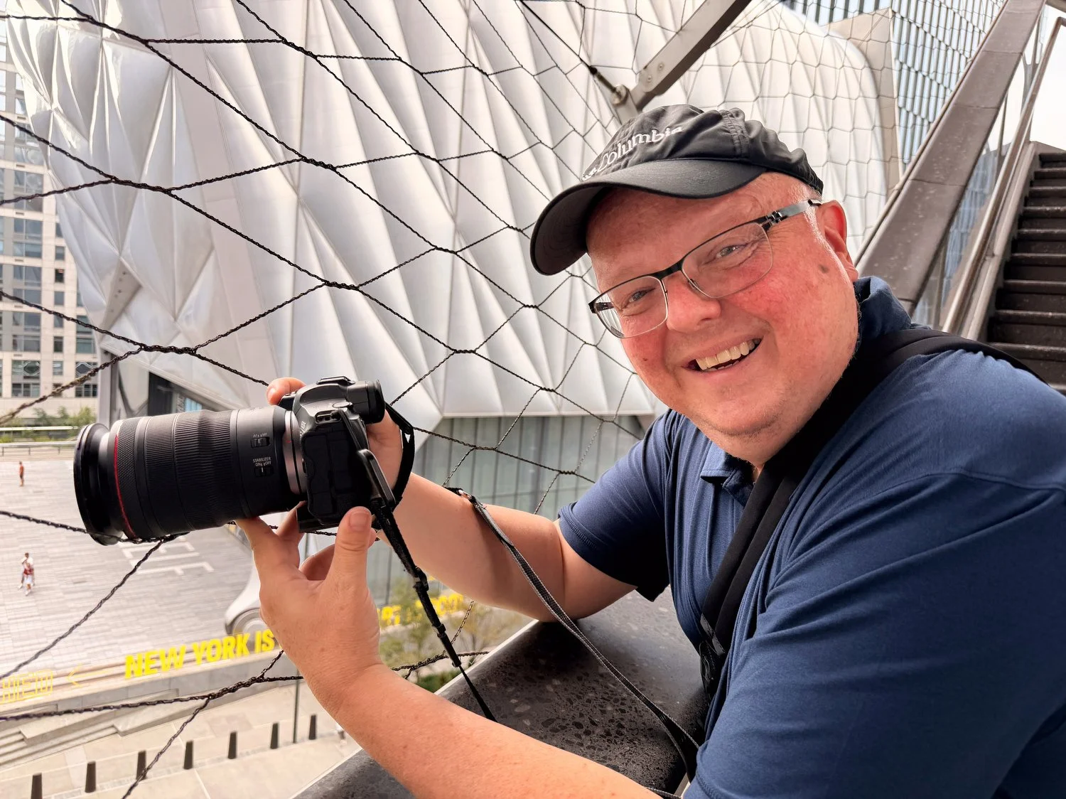 John had no problem photographing through the safety netting. 