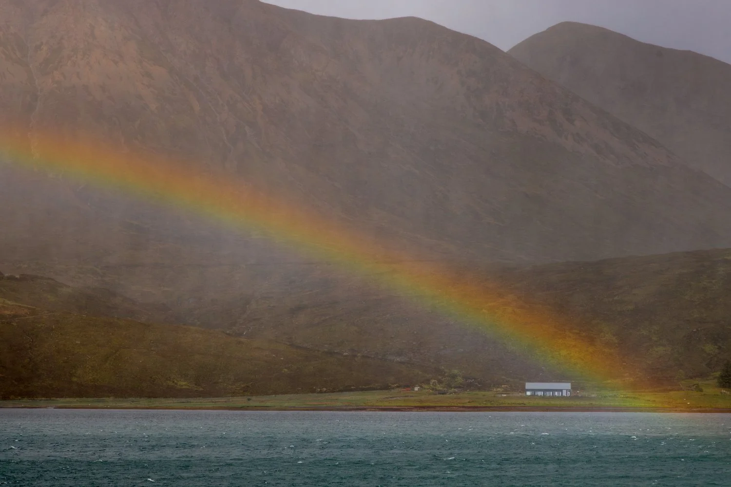 Closeup of a rainbow on Isle of Skye.