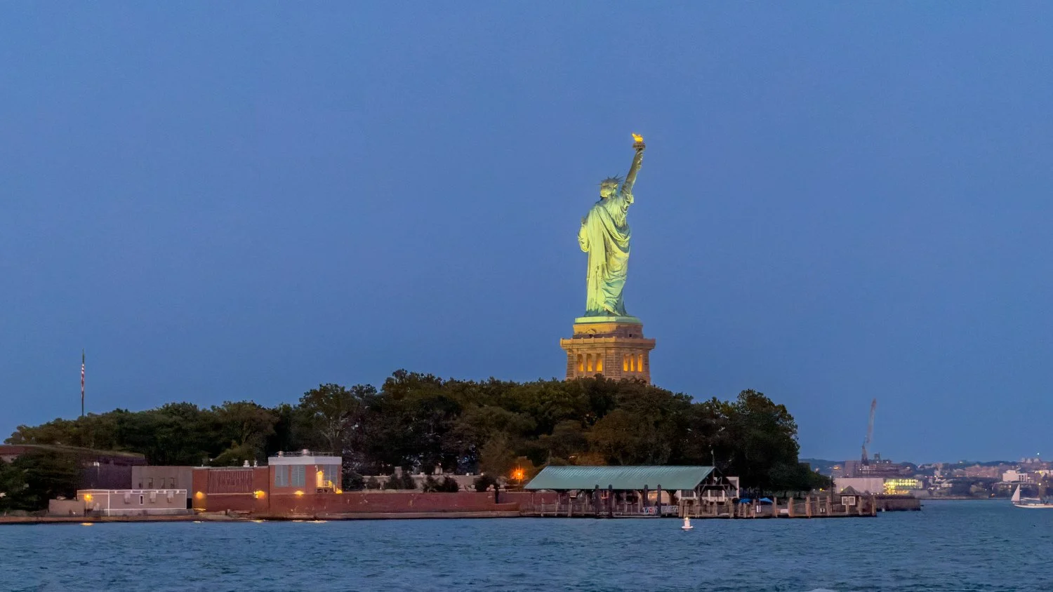 view of the statue of liberty