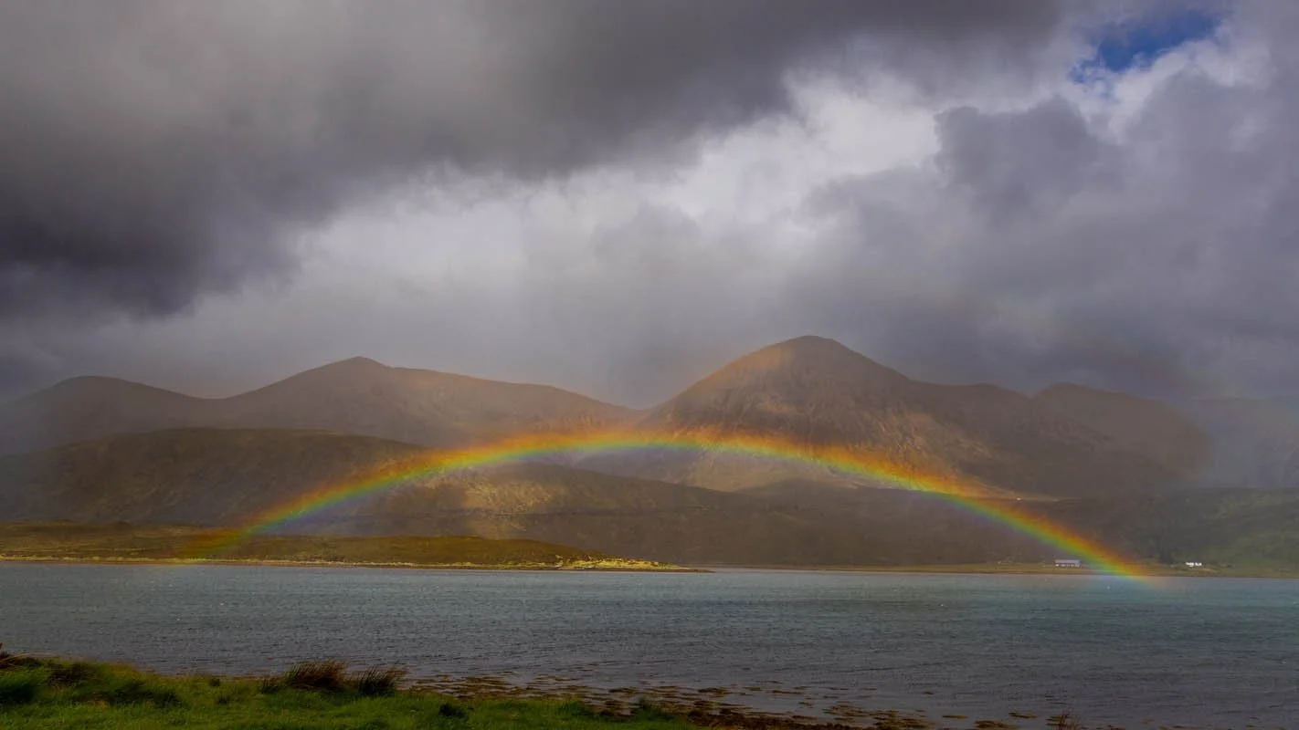 A rainbow after a storm at the Isle of Skye
